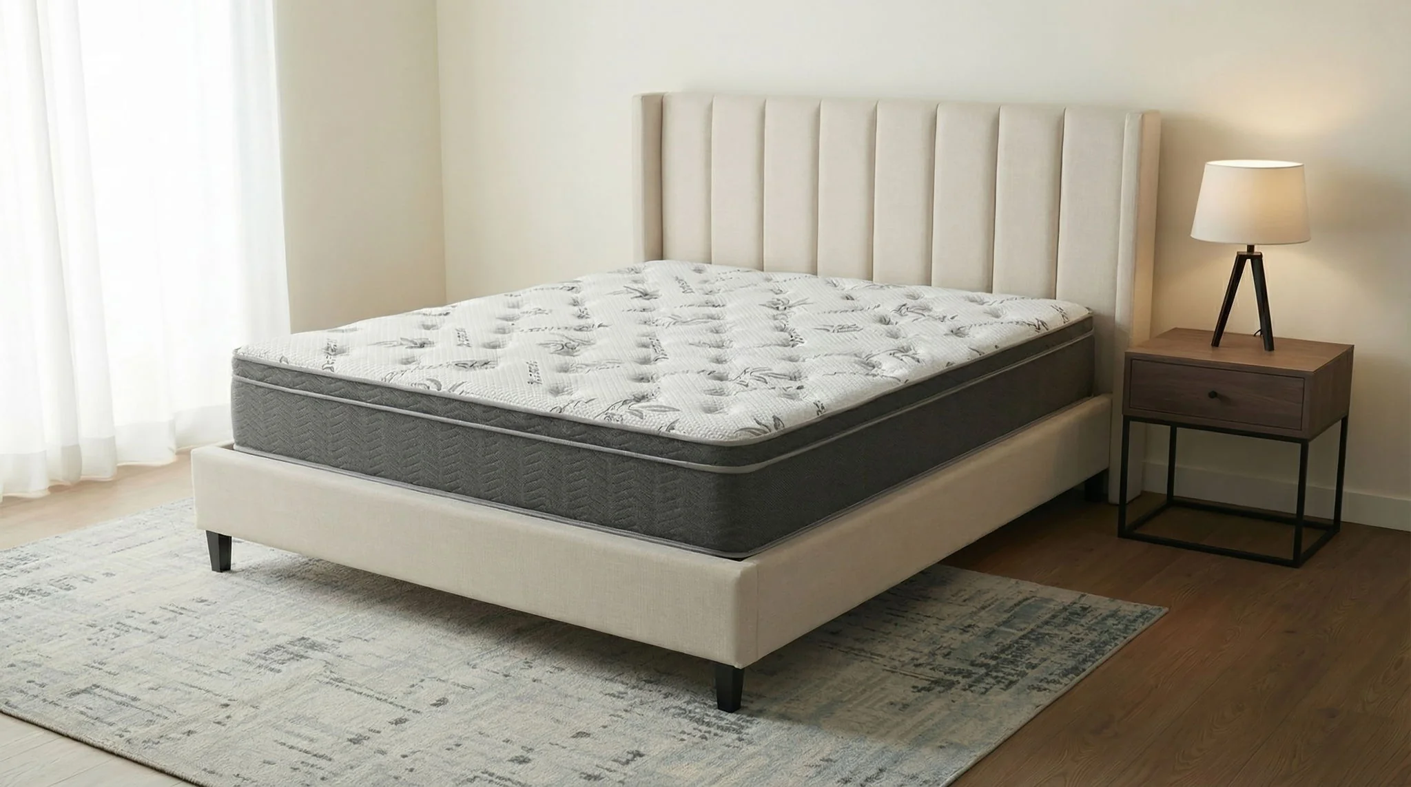 Sommet 13-inch Twin Bamboo Euro Top Memory Foam Hybrid Mattress - Image 4