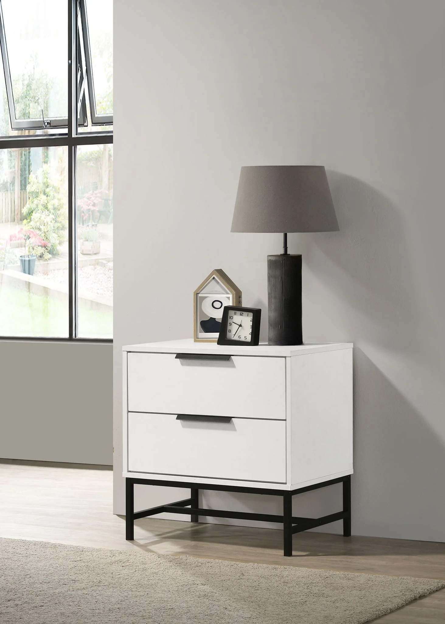 Sonora 2-drawer Nightstand Bedside Table White - Image 4
