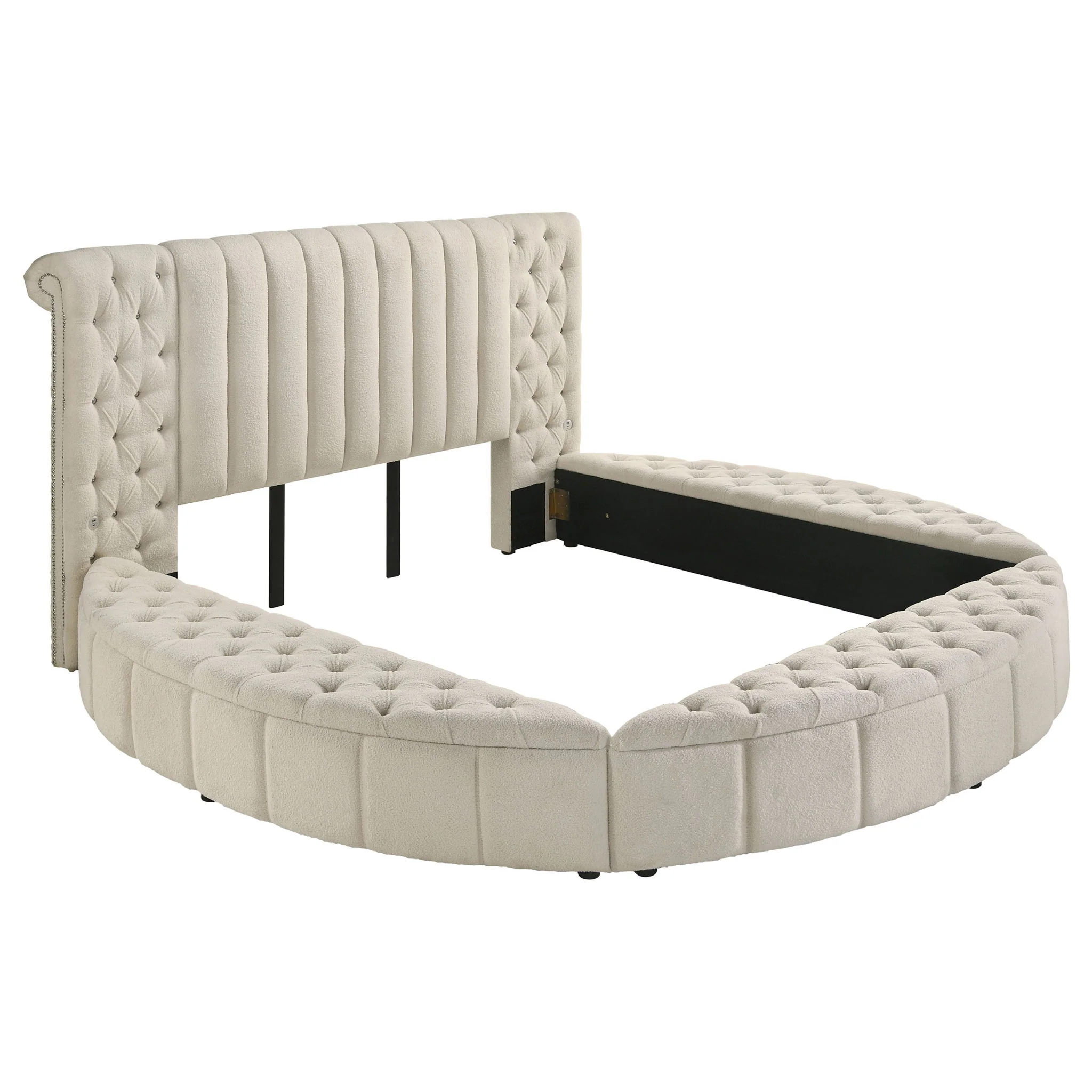 Sonya 5-piece Upholstered Queen Bedroom Set Ivory - Image 2