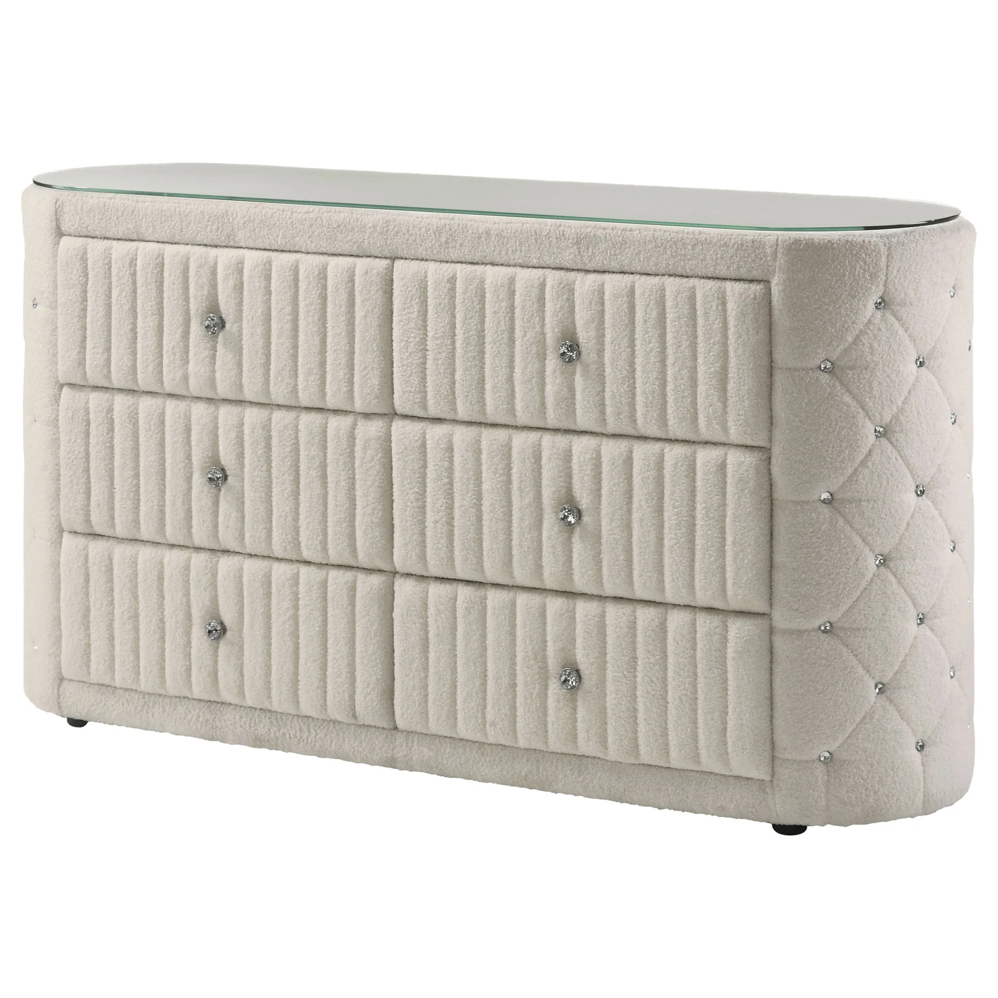 Sonya 6-drawer Upholstered Bedroom Dresser Ivory - Image 2
