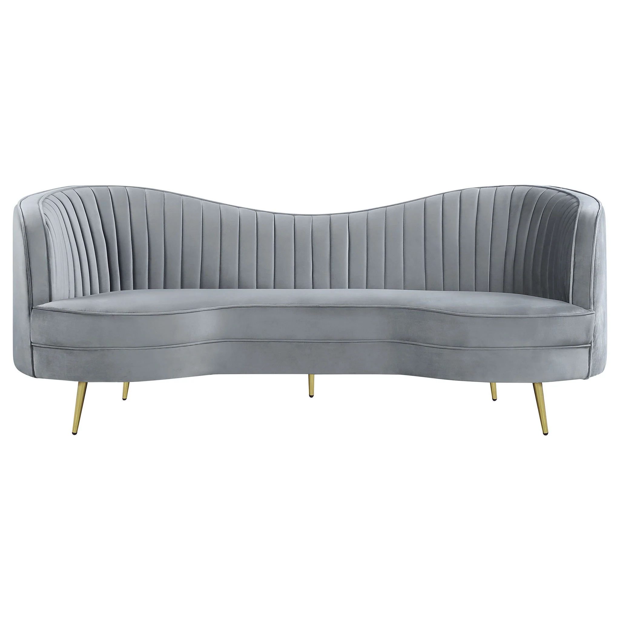 Sophia 3-piece Upholstered Channel Tufted Sofa Set Grey - Image 2