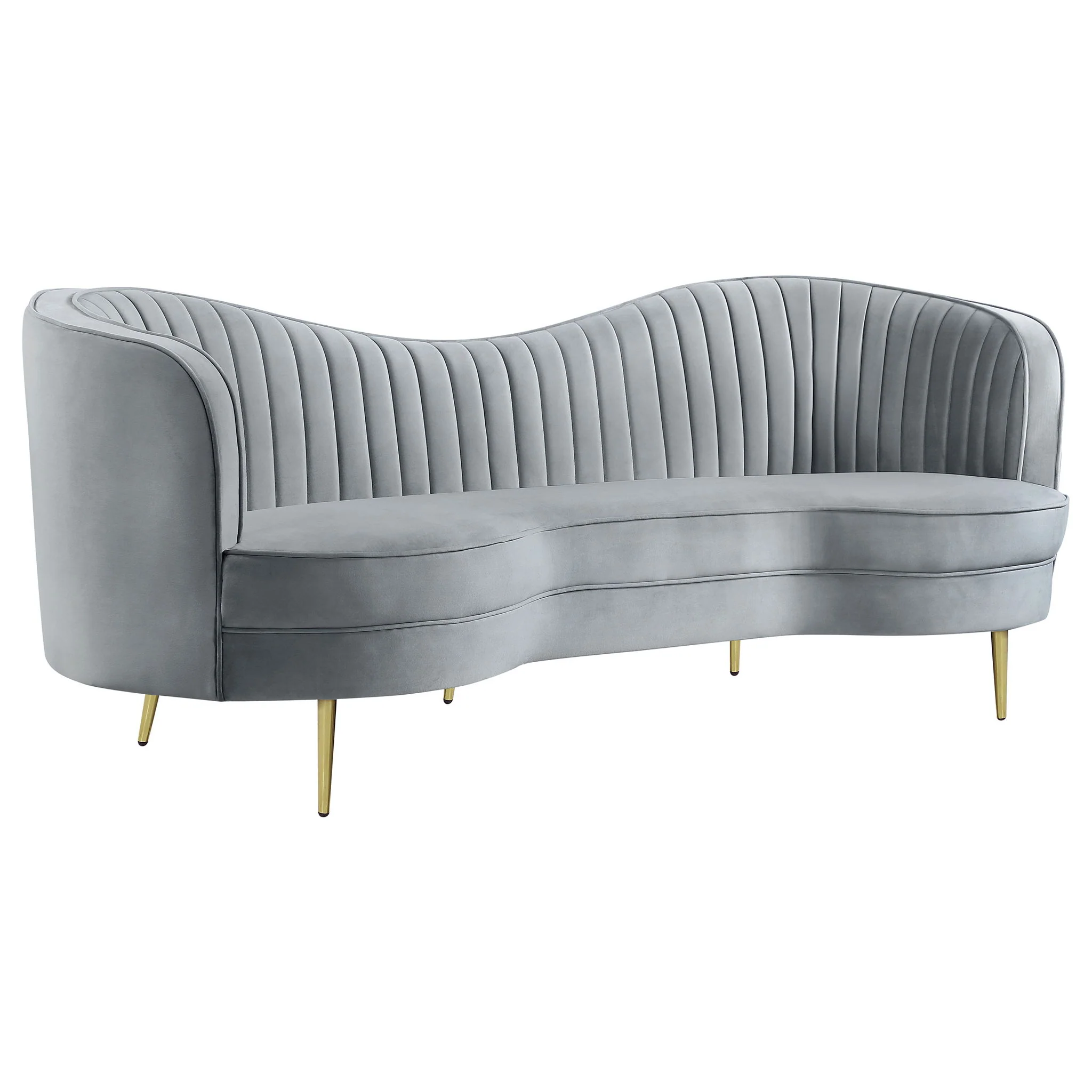 Sophia 3-piece Upholstered Channel Tufted Sofa Set Grey - Image 3
