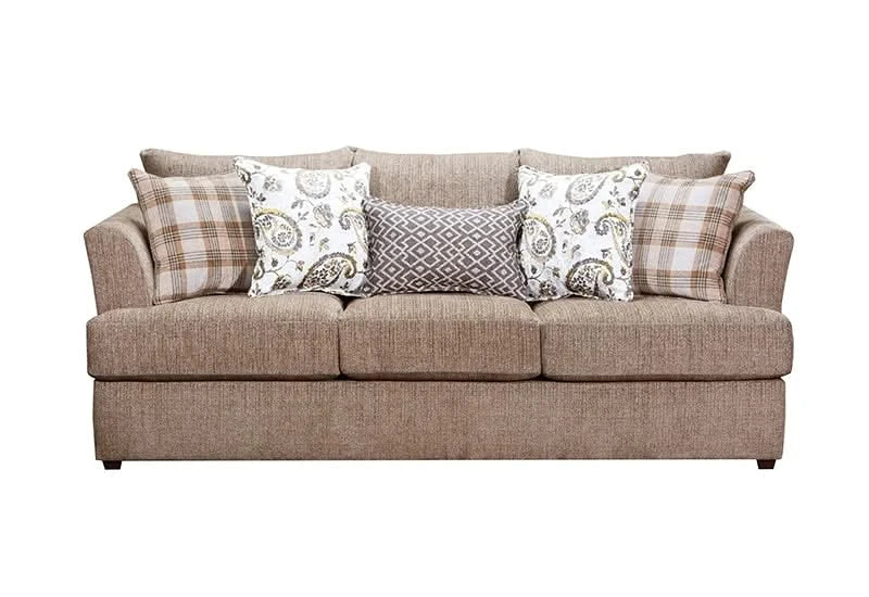 Sophie Taupe Sofa & Loveseat Set with Reversible Cushions and Designer Pillows - Image 2