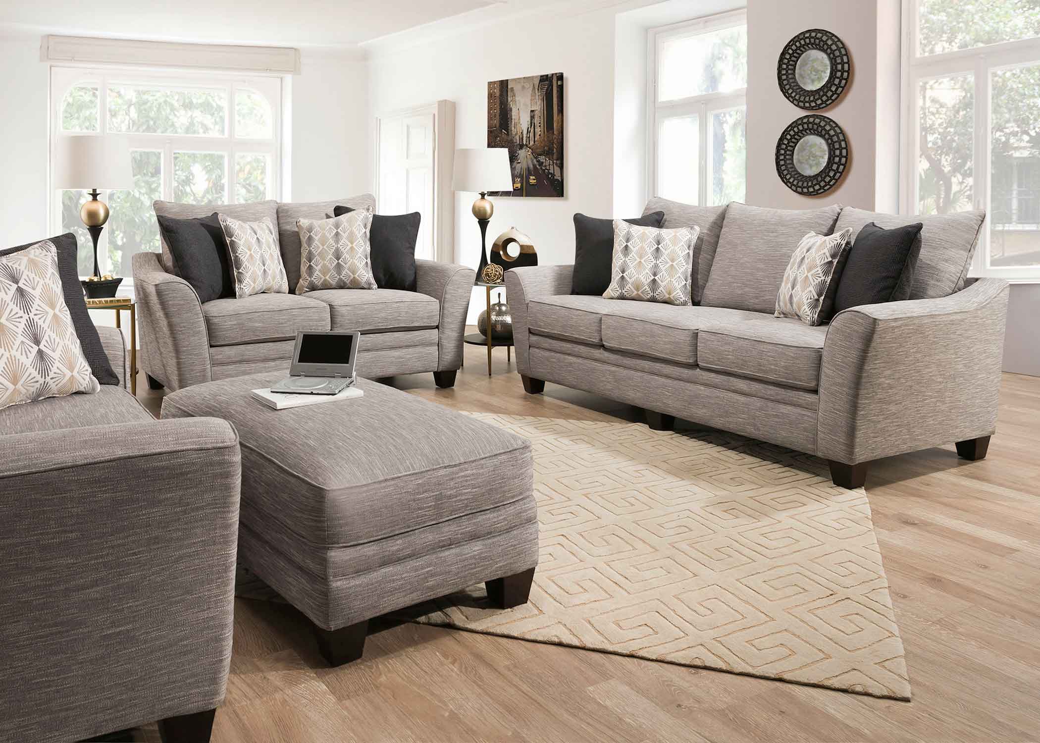 Springer Fog Loveseat with Flared Arms and Reversible Cushions - Image 8