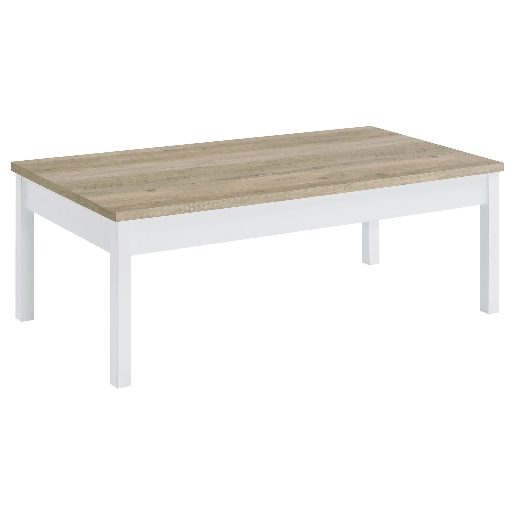 Stacie 3-piece Coffee Table Set Distressed Pine and White - Image 2
