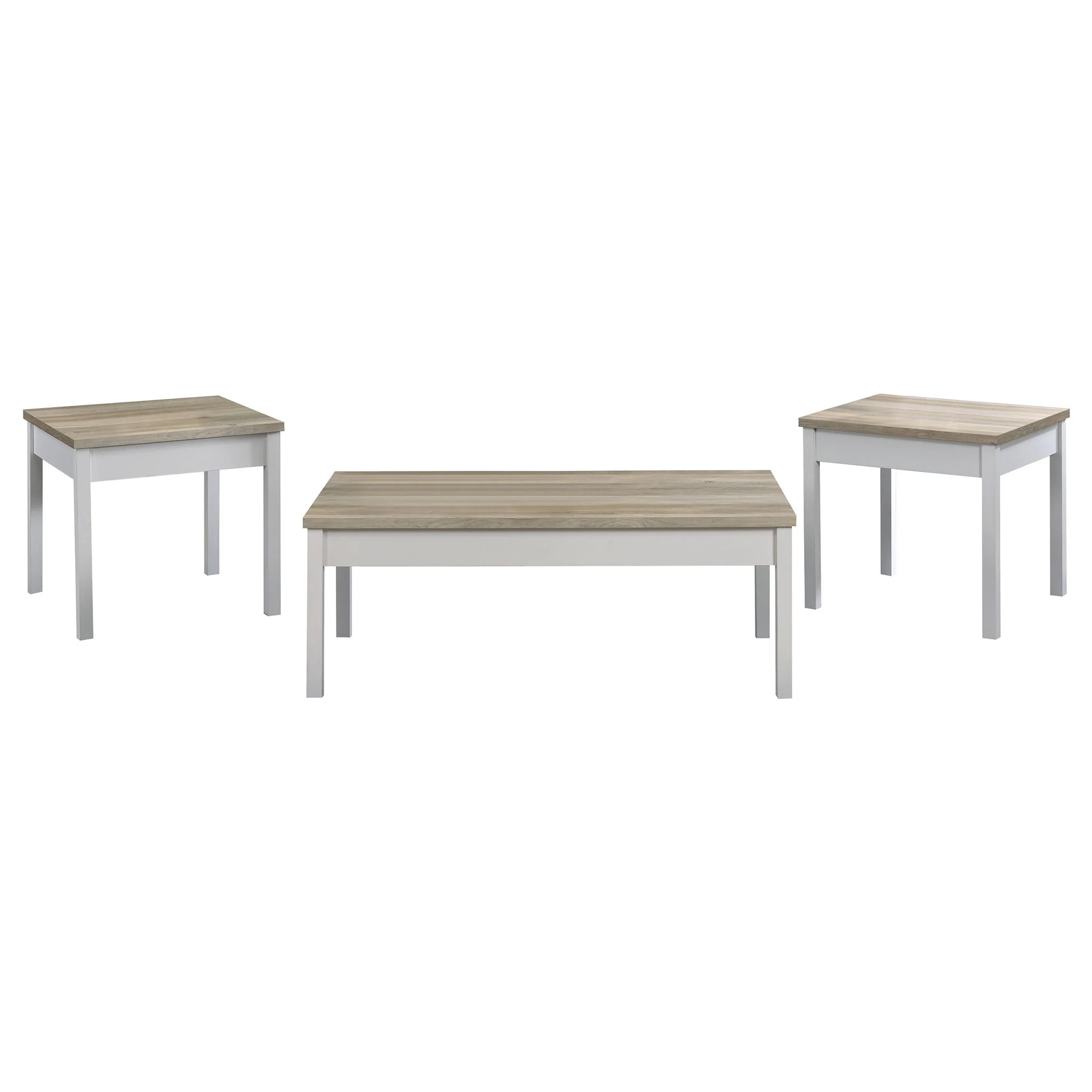 Stacie 3-piece Coffee Table Set Distressed Pine and White - Image 4
