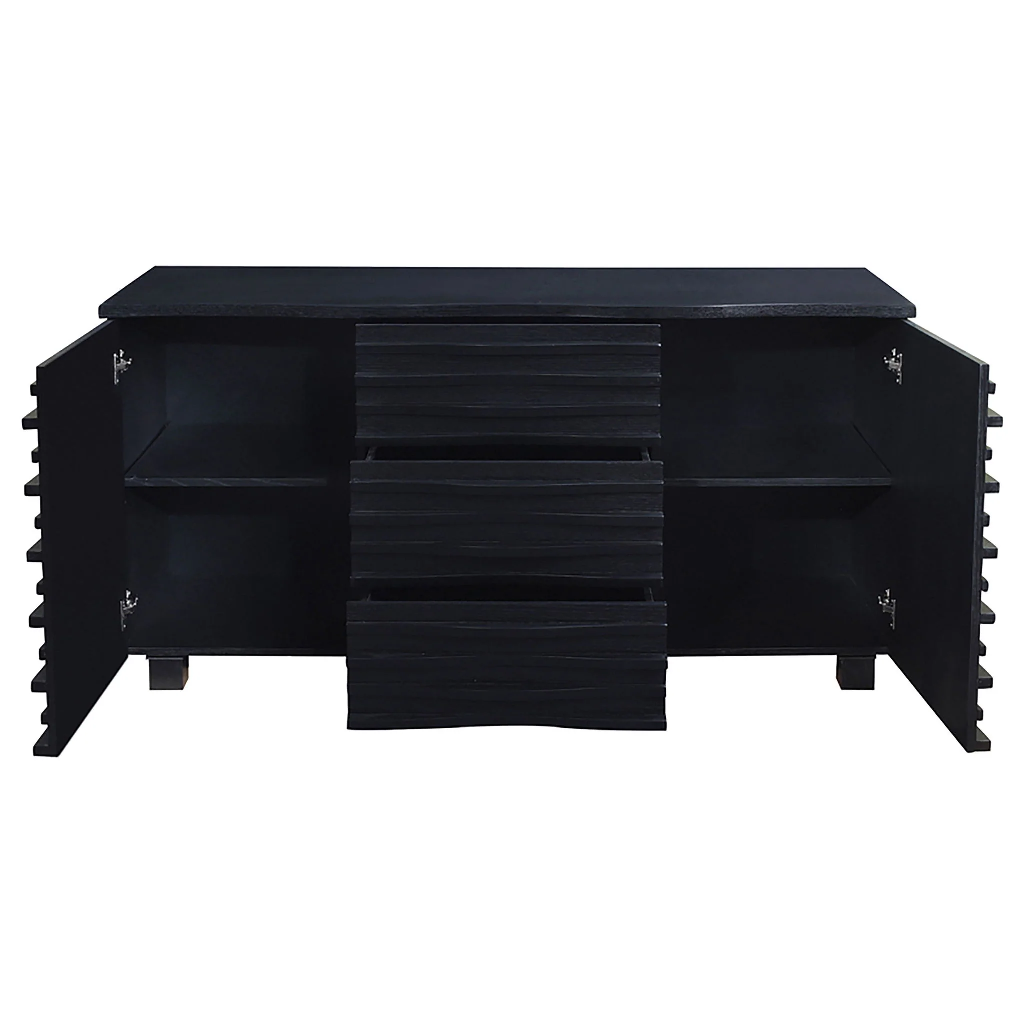 Stanton 3-drawer Sideboard Buffet Storage Cabinet Black - Image 3
