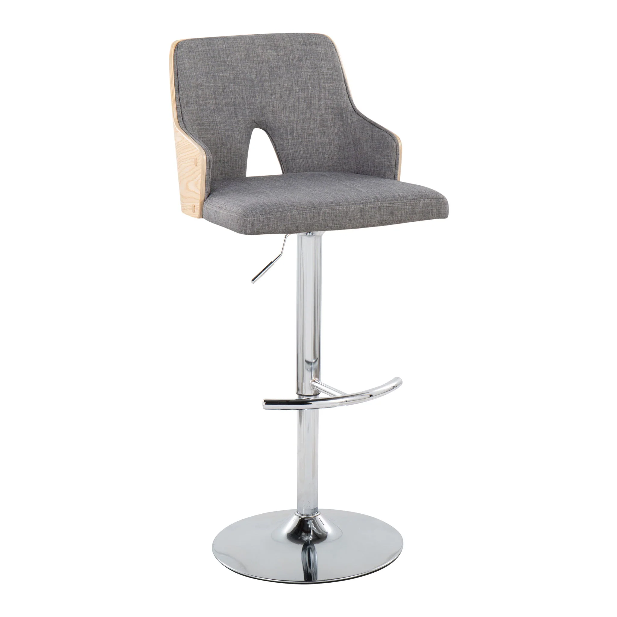 Stella - Contemporary Adjustable Barstool Stool With Swivel & Rounded T Footrest (Set of 2) - Image 7