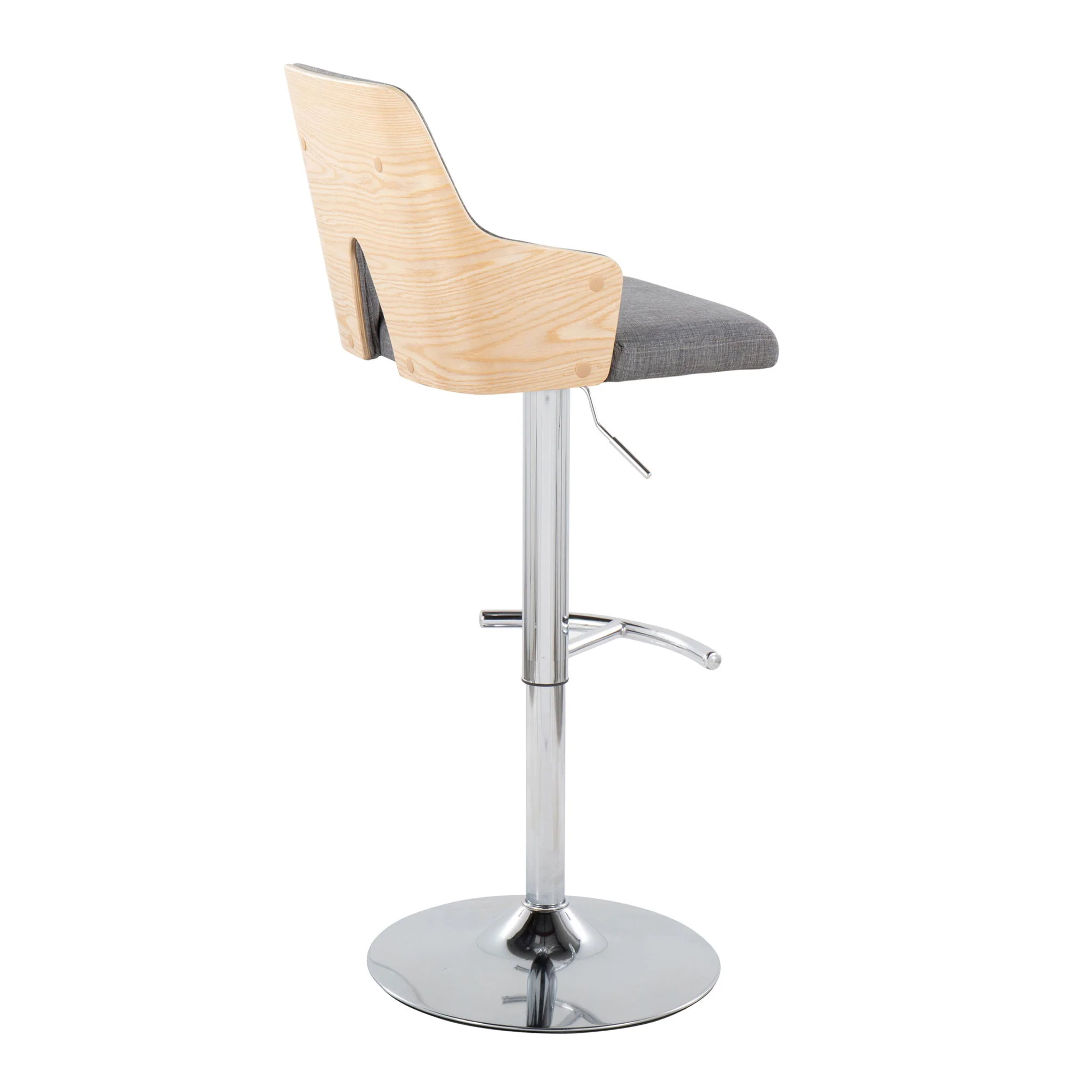 Stella - Contemporary Adjustable Barstool Stool With Swivel & Rounded T Footrest (Set of 2) - Image 8