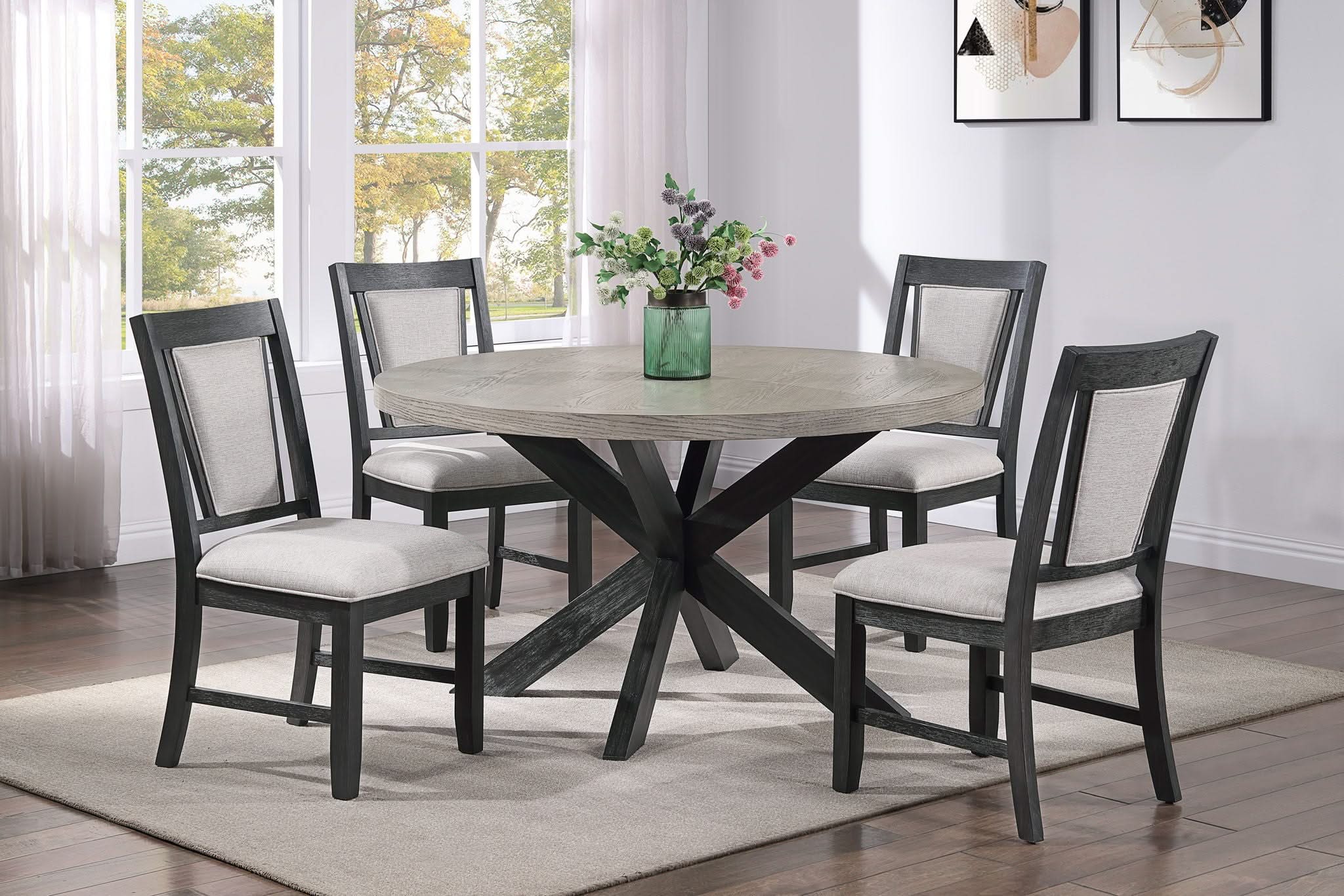 Stevens - Round Dining Table - Charcoal & Gray - Image 3