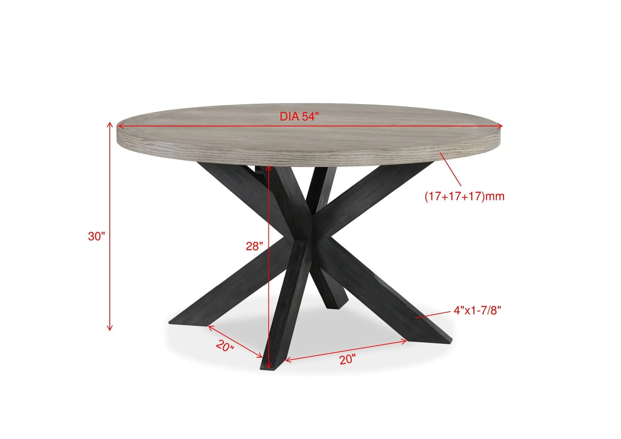Stevens - Round Dining Table - Charcoal & Gray - Image 4