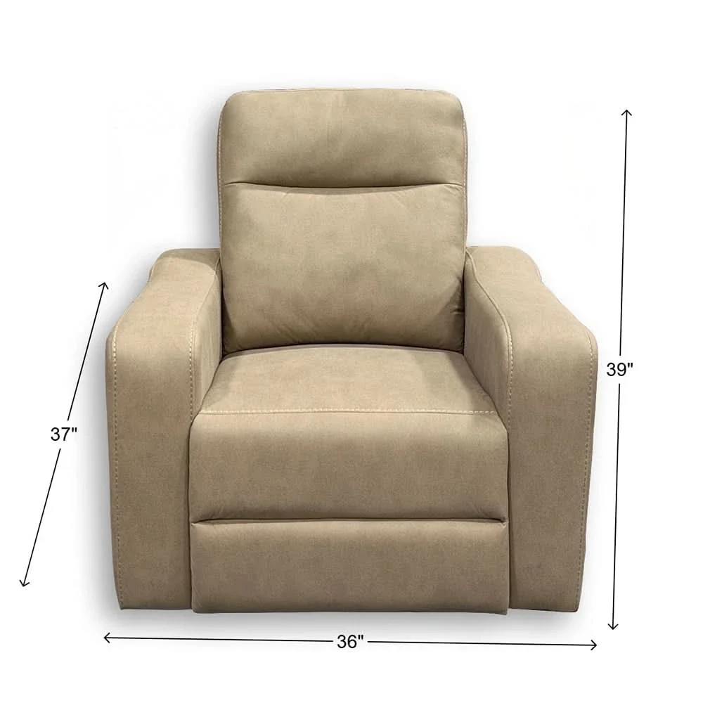 Sting Beige Manual Recliner with Plush Cushioning - Image 3