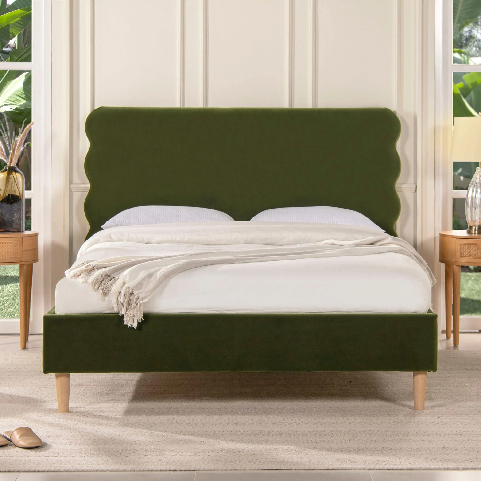 Stockholm - Modern Wavy Headboard Platform Bed - Image 2