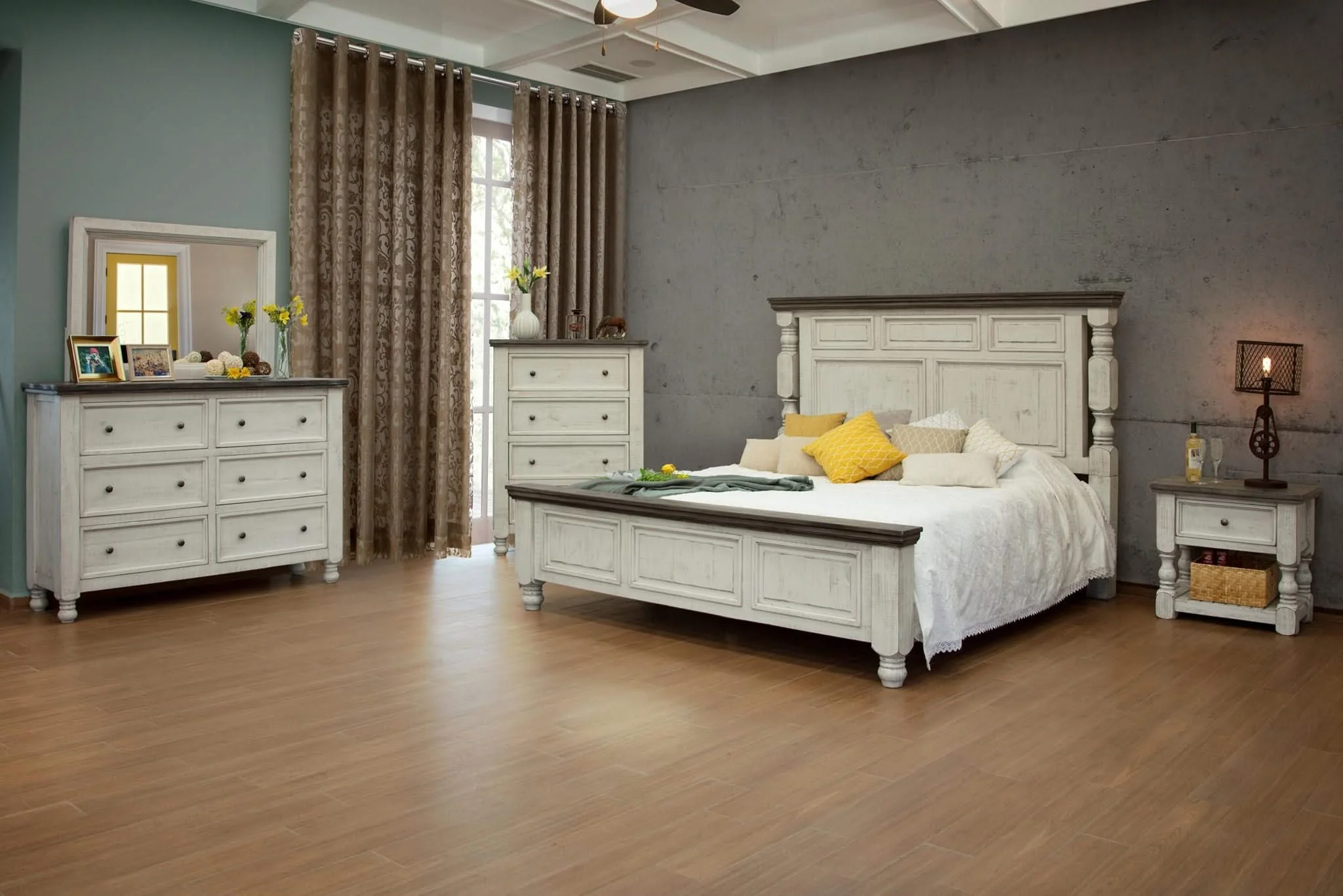Stone - Chest With 4 Drawers - Antiqued Ivory / Weathered Gray - Image 3