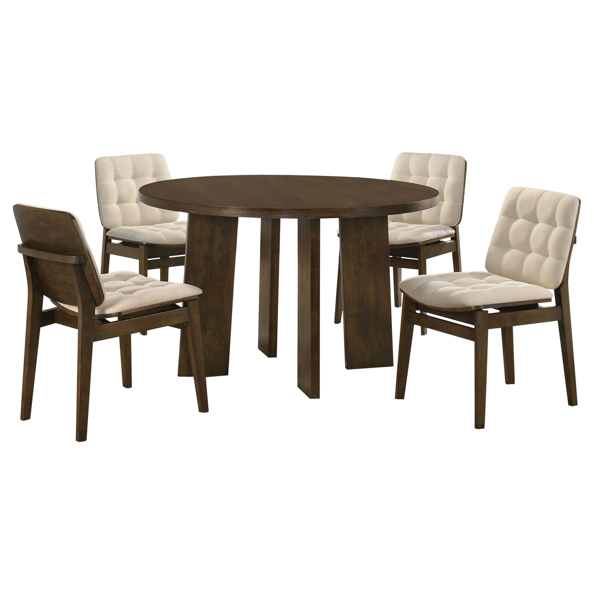 Strouse 5-piece Dining Set Cream and Walnut - Image 4