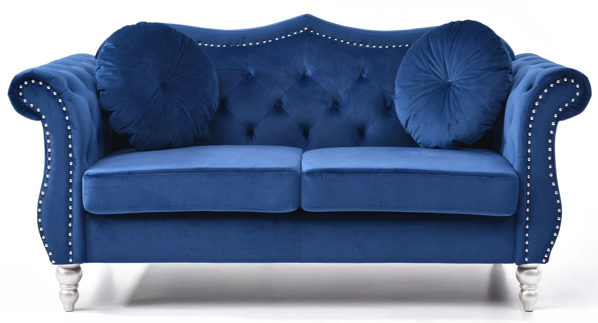 Stylish Flared Arm Loveseat - Image 10