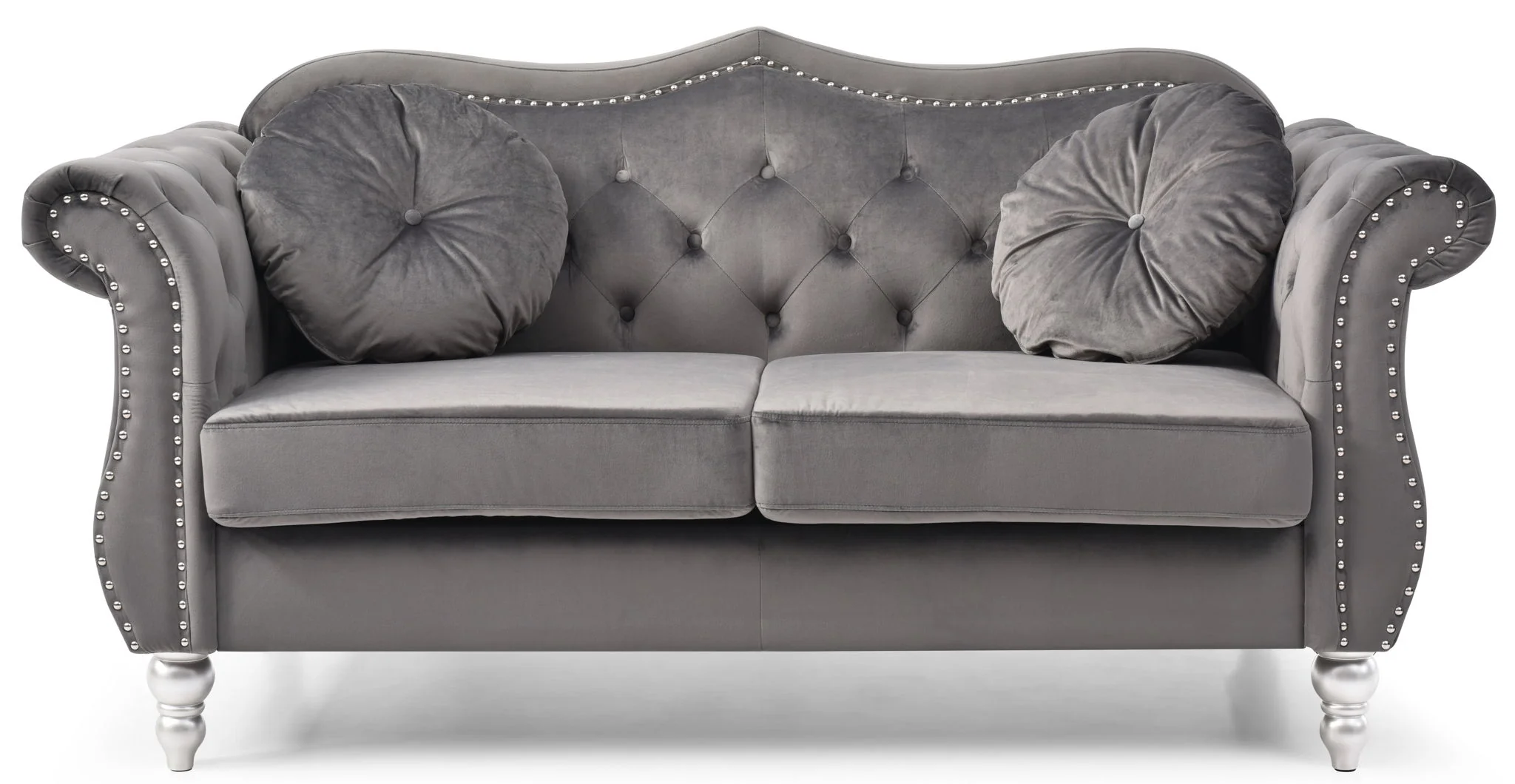 Stylish Flared Arm Loveseat - Image 11