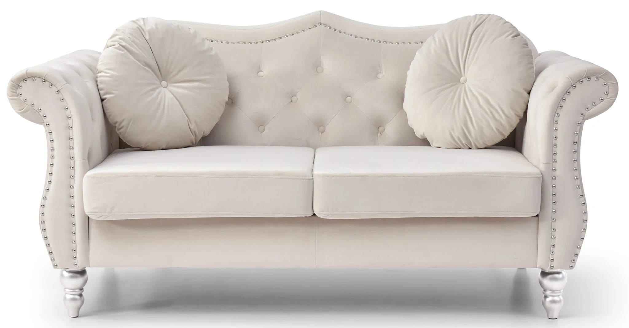 Stylish Flared Arm Loveseat - Image 12