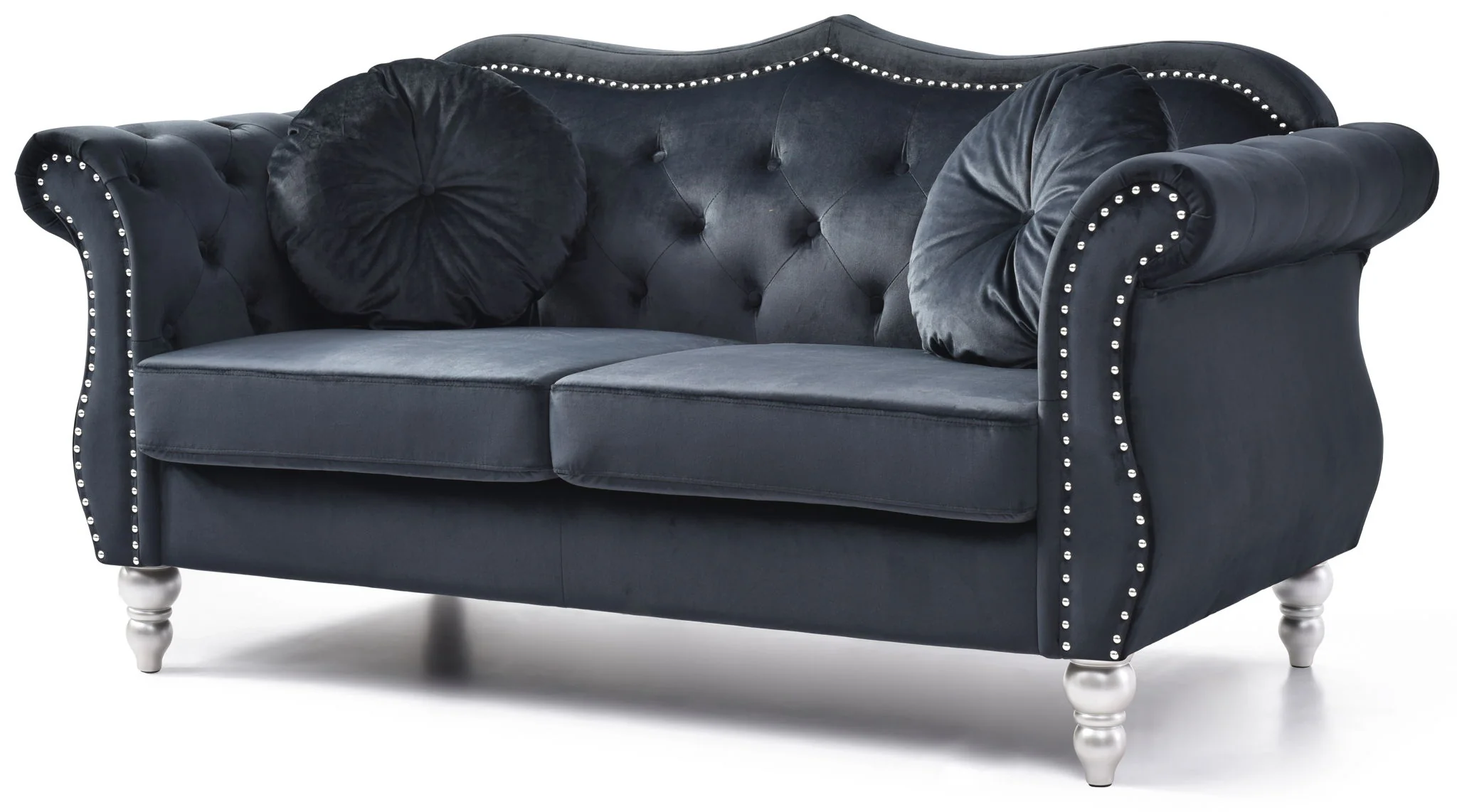Stylish Flared Arm Loveseat - Image 15