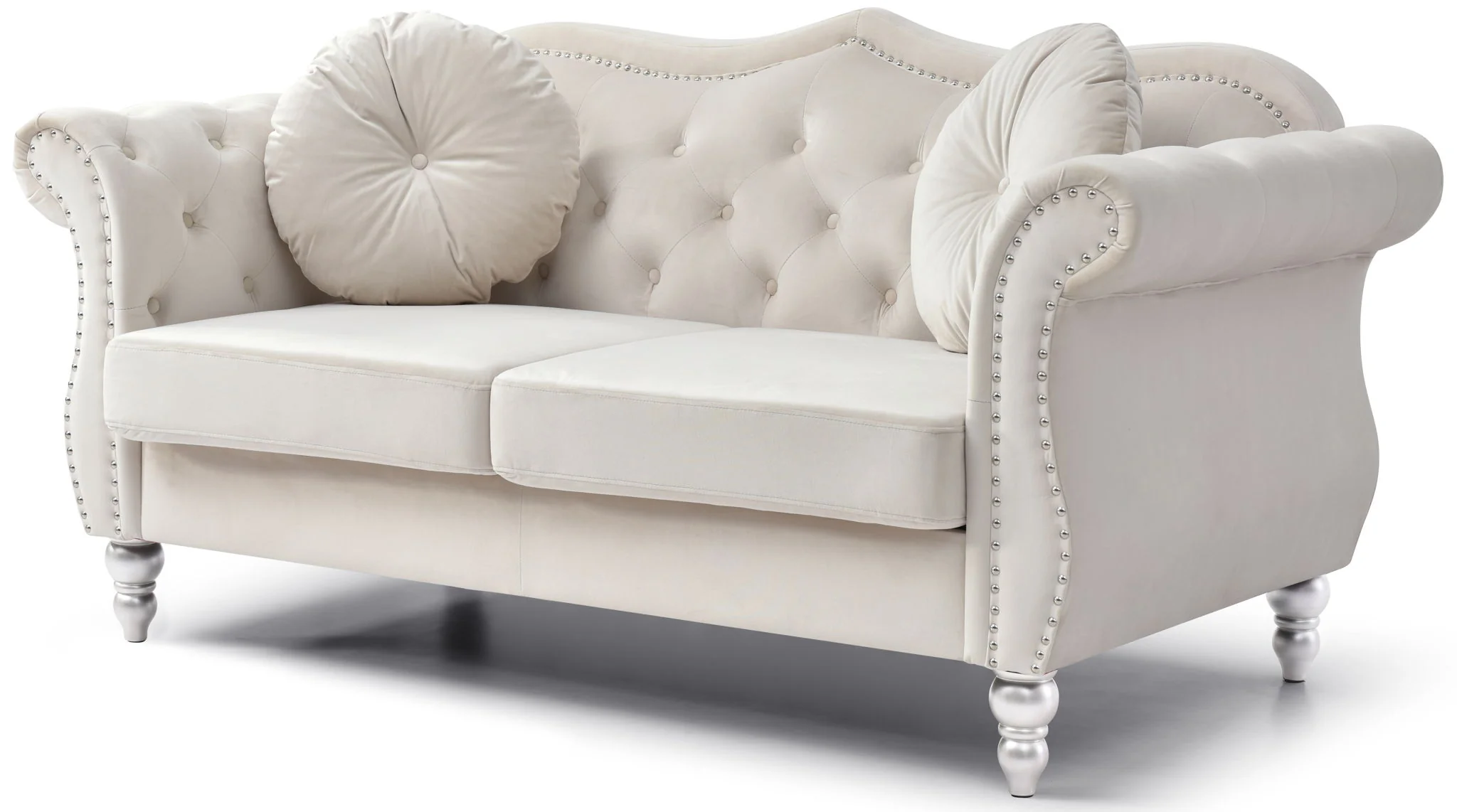 Stylish Flared Arm Loveseat - Image 16