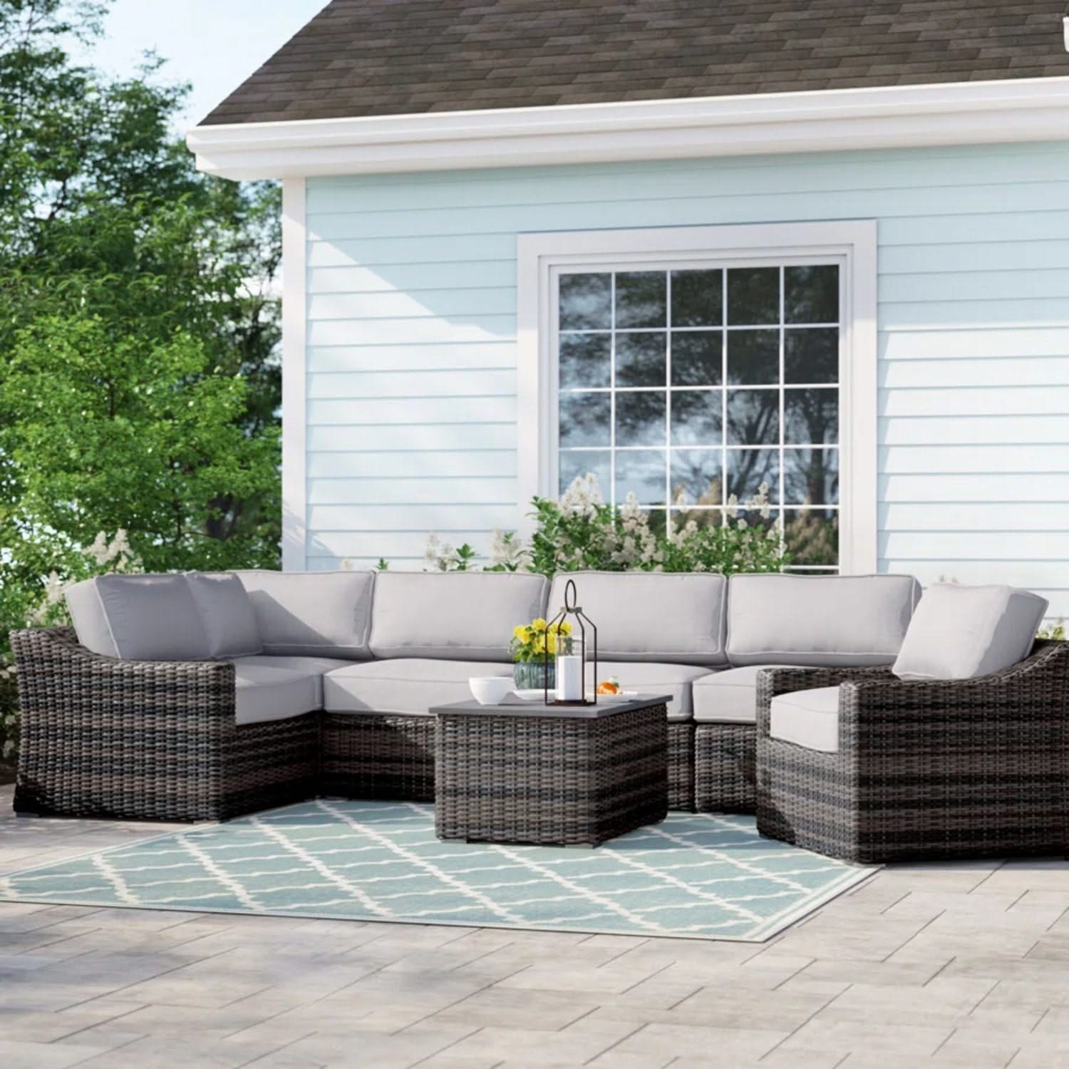 Stylish Sofa Seating Group With Cushions Perfect For Outdoor Gatherings - Image 38
