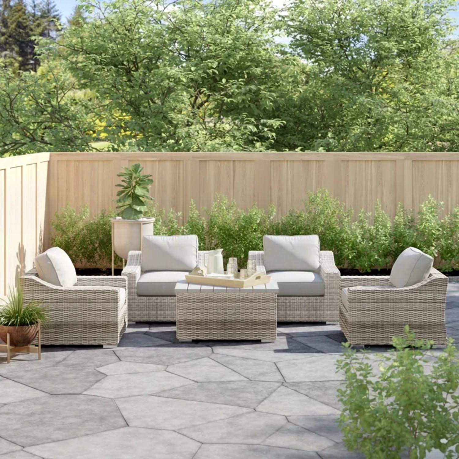 Stylish Sofa Seating Group With Cushions Perfect For Outdoor Gatherings - Image 42