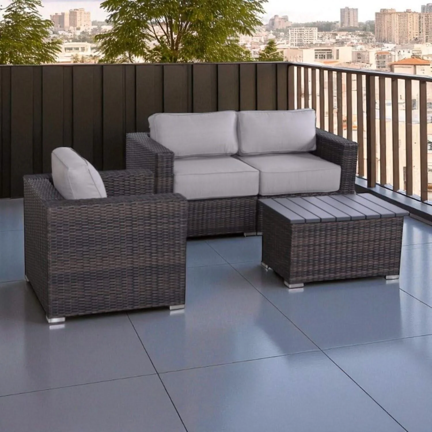 Stylish Sofa Seating Group With Cushions Perfect For Outdoor Gatherings - Image 48