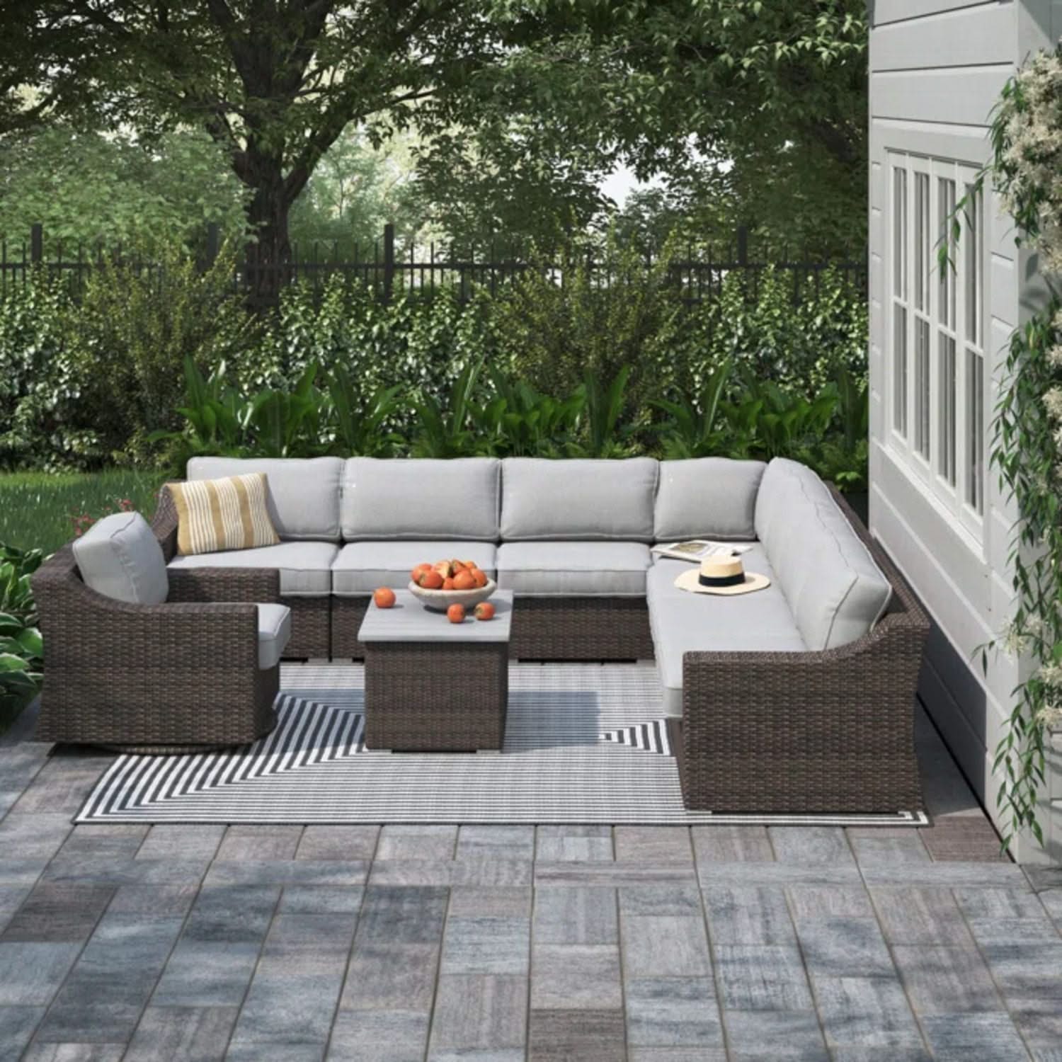 Stylish Sofa Seating Group With Cushions Perfect For Outdoor Gatherings - Image 52