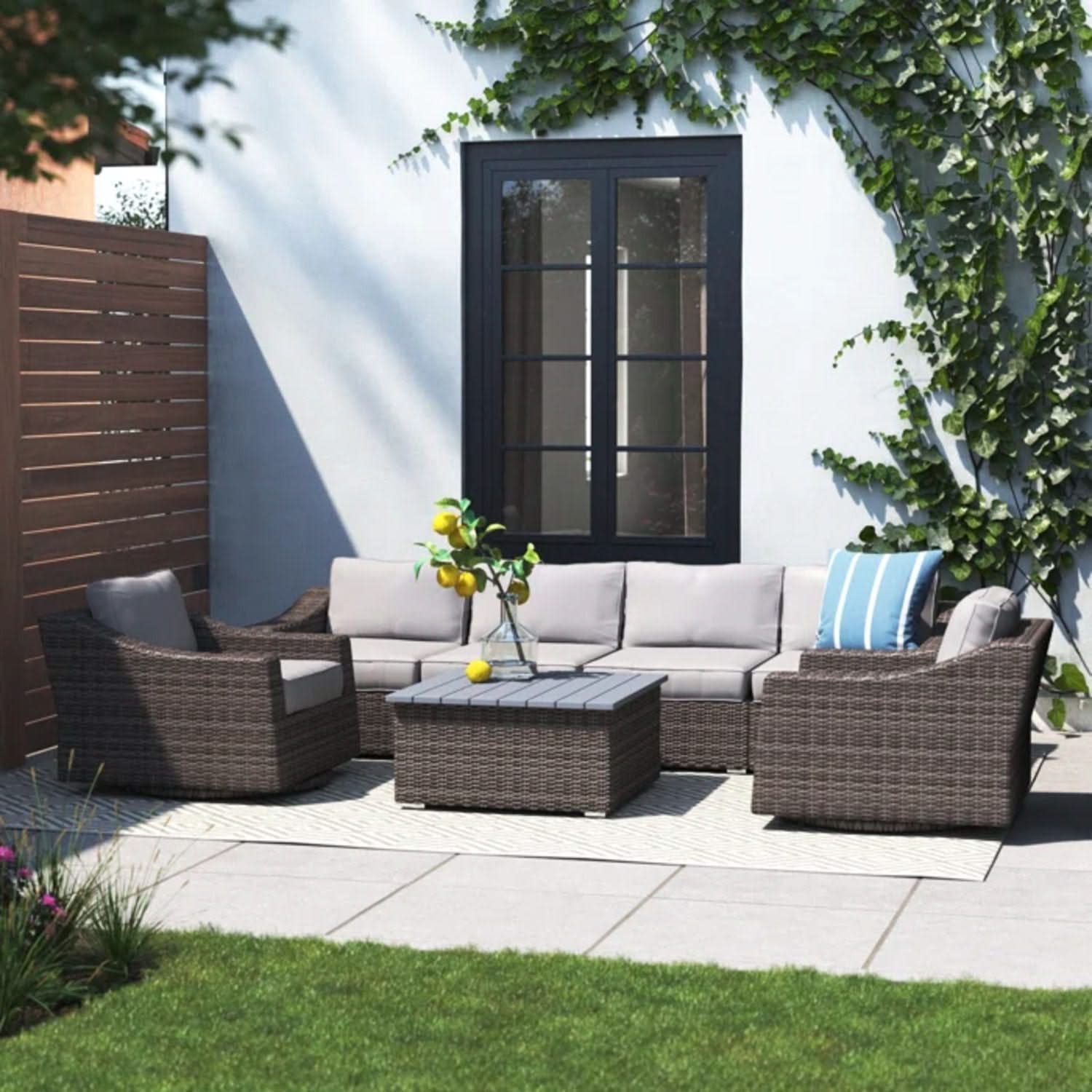 Stylish Sofa Seating Group With Cushions Perfect For Outdoor Gatherings - Image 58