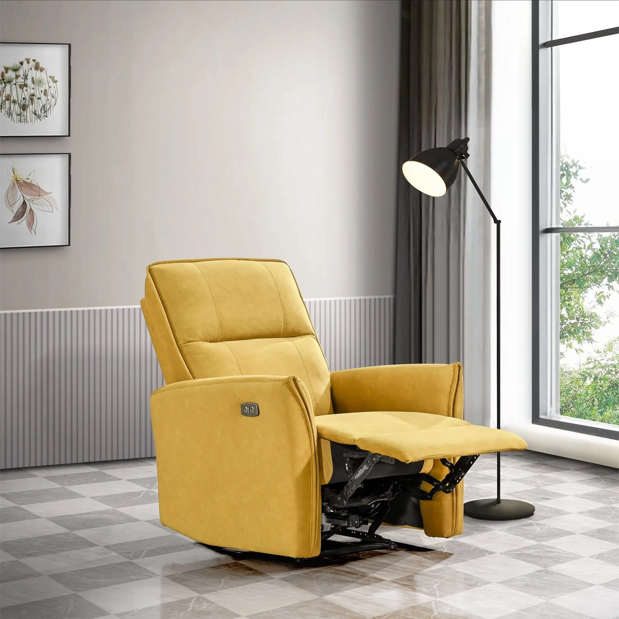 Suede Recliner Chair - Dark Yellow - Image 2