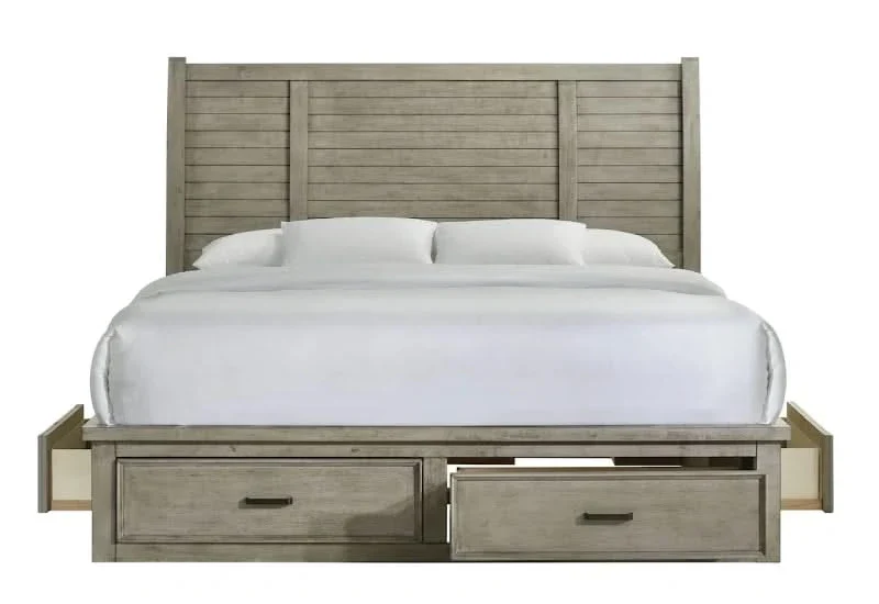 Sullivan Drift Grey King Storage Bed with Six Built-In Drawers - Image 2