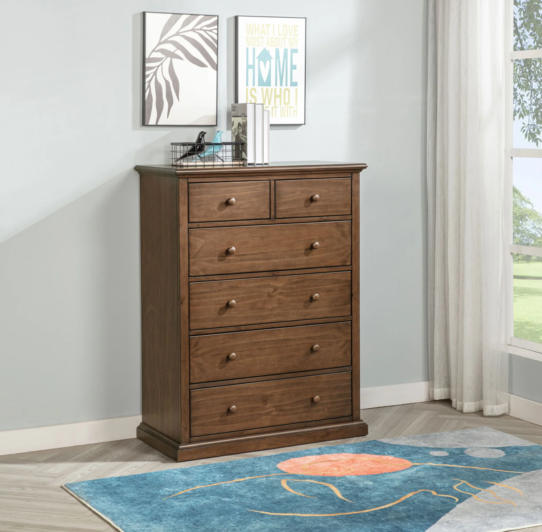 Sumerlin 6-drawer Bedroom Chest of Drawers Medium Brown - Image 4