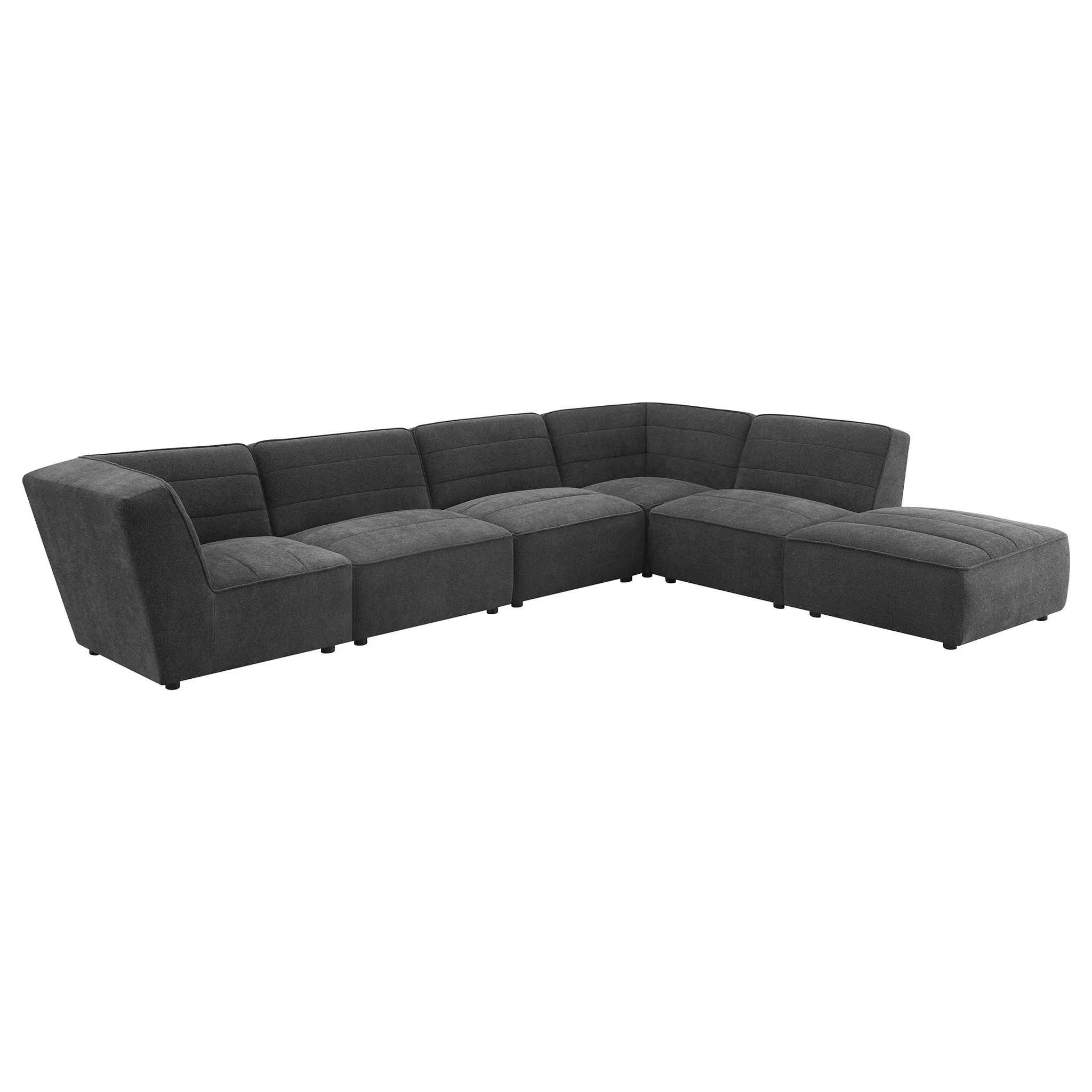 Sunny 6-piece Upholstered Modular Sectional Sofa Charcoal - Image 2