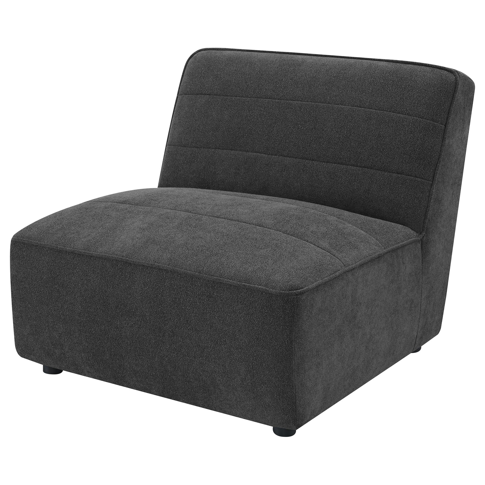 Sunny Upholstered Armless Chair Dark Charcoal - Image 4