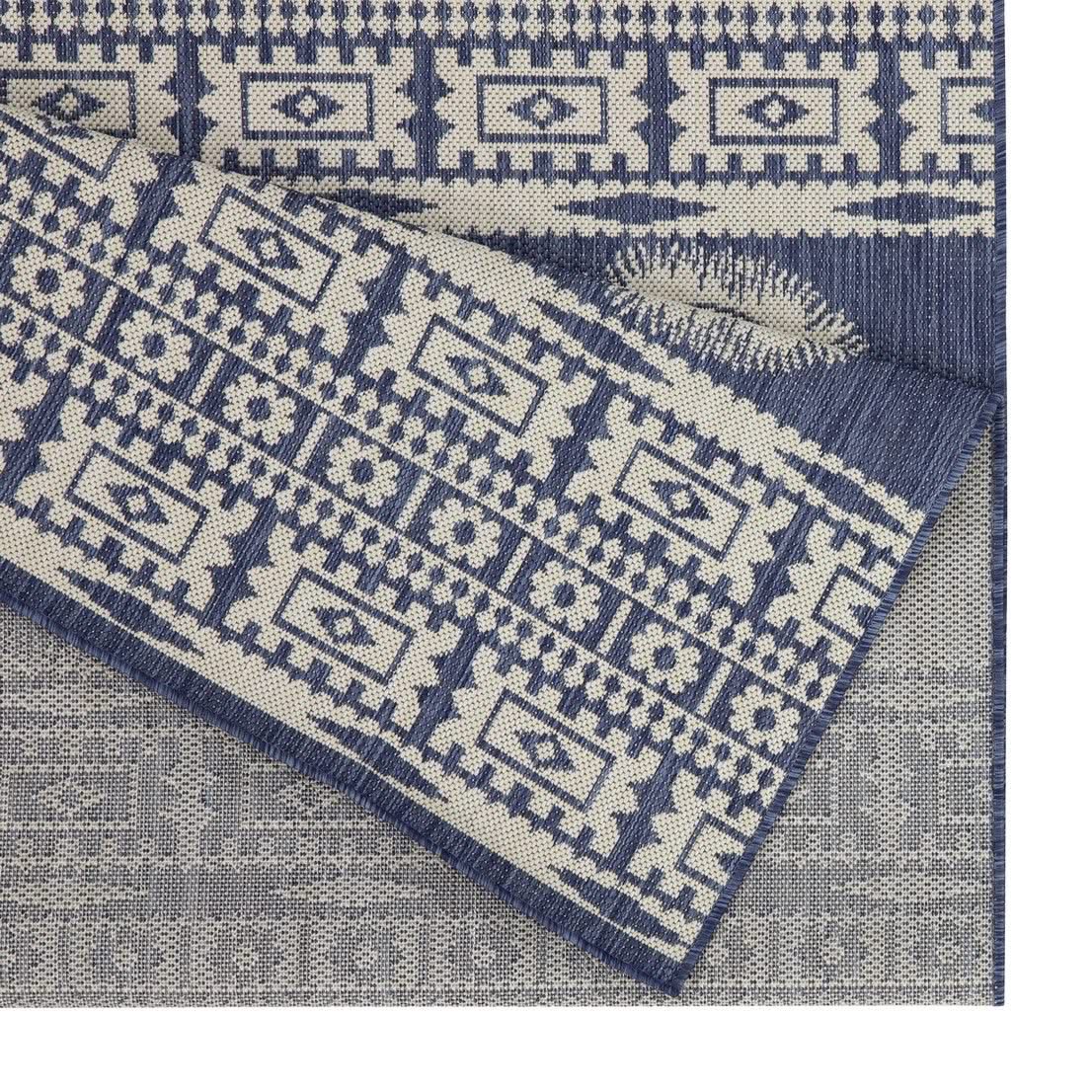 Sunshine - 5'3" X 7'3" Indoor, Outdoor Area Polypropylene Rug - Blue - Image 2