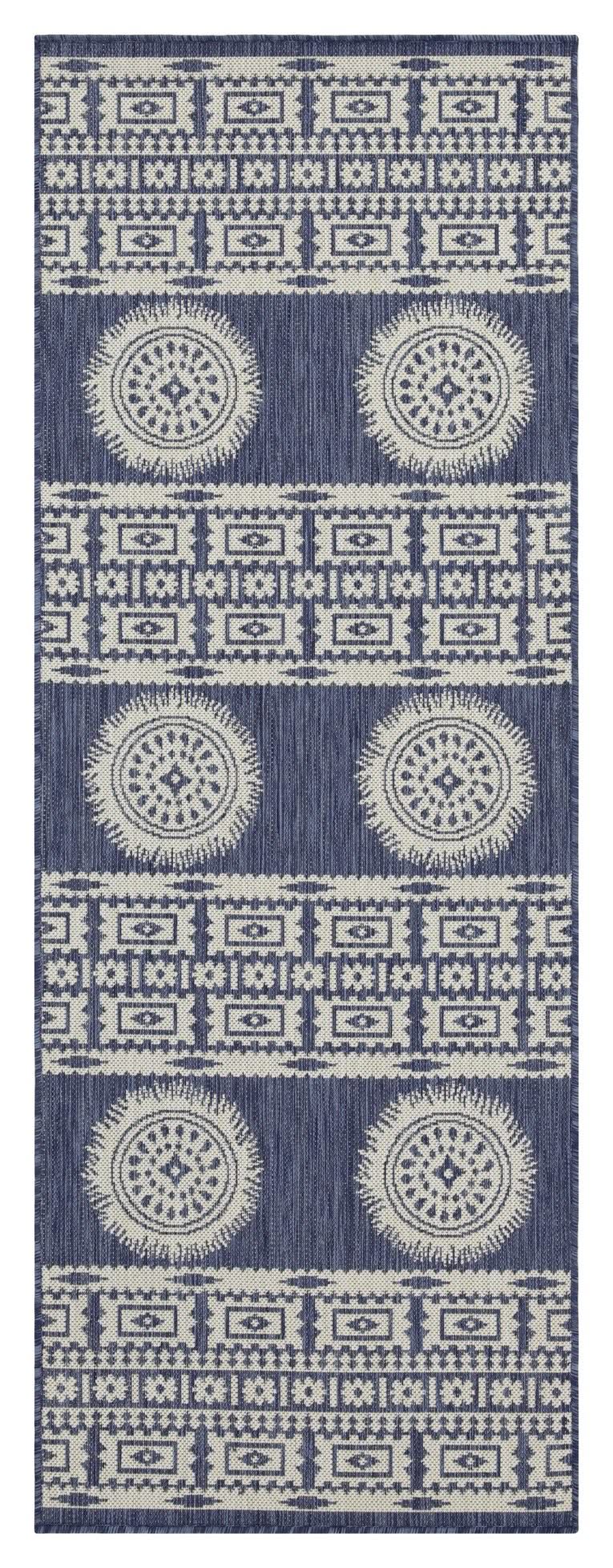 Sunshine - 5'3" X 7'3" Indoor, Outdoor Area Polypropylene Rug - Blue - Image 3
