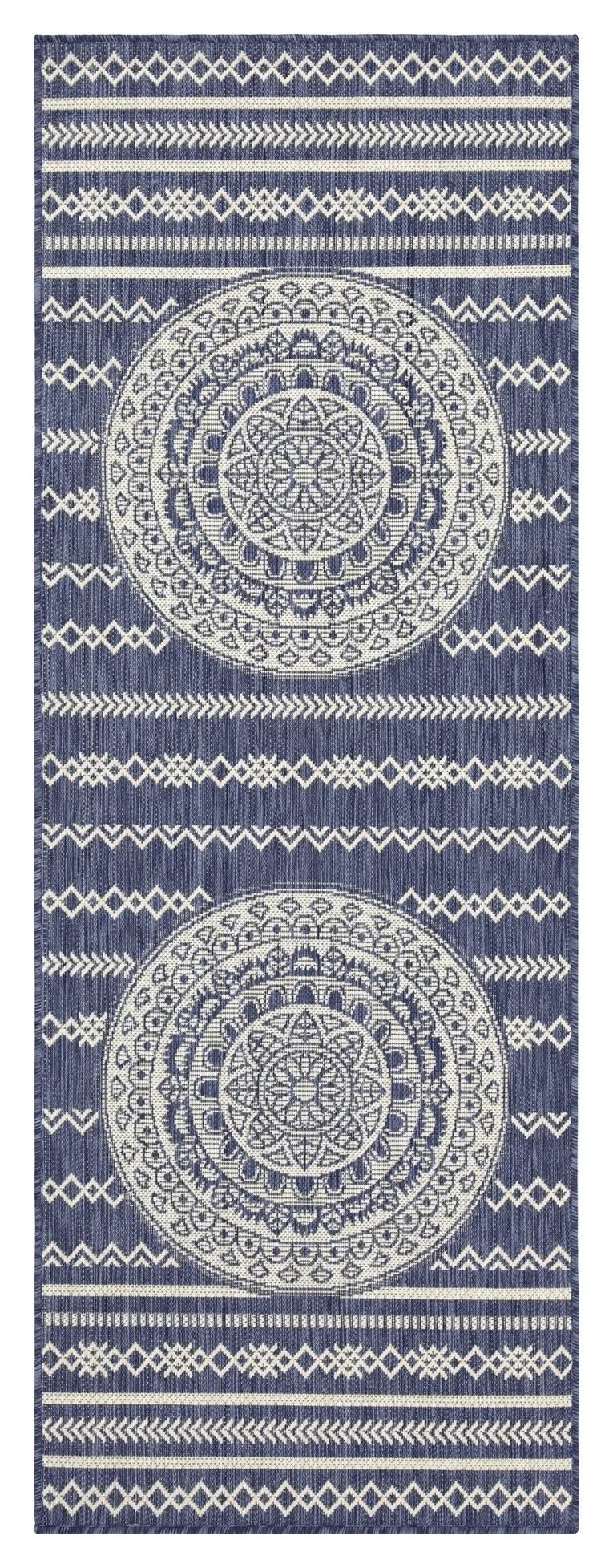 Sunshine - 5'3" X 7'3" Indoor, Outdoor Area Rug - Blue - Polypropylene - Image 2