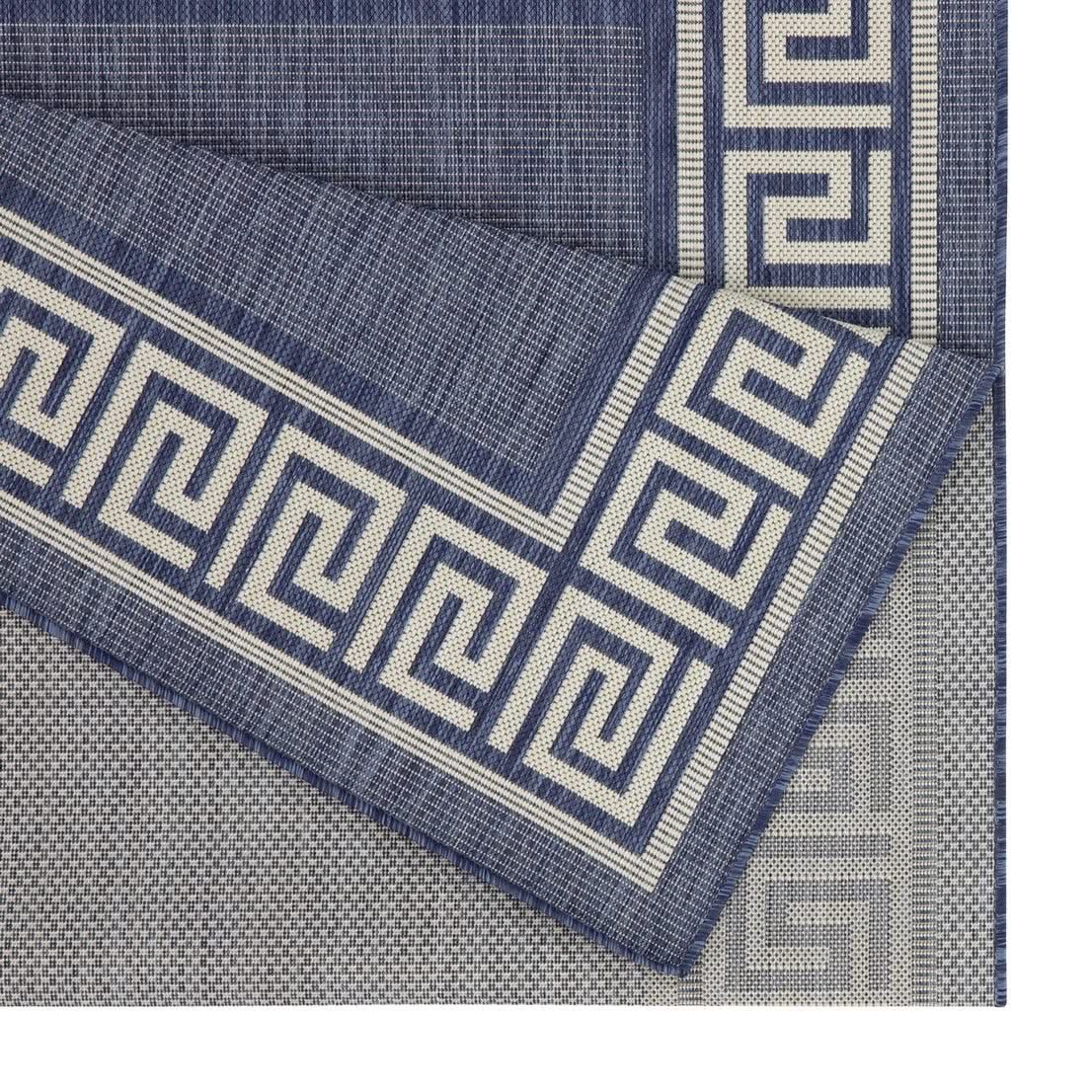 Sunshine - 5'3" X 7'3" Polypropylene Indoor, Outdoor Area Rug - Blue - Image 4
