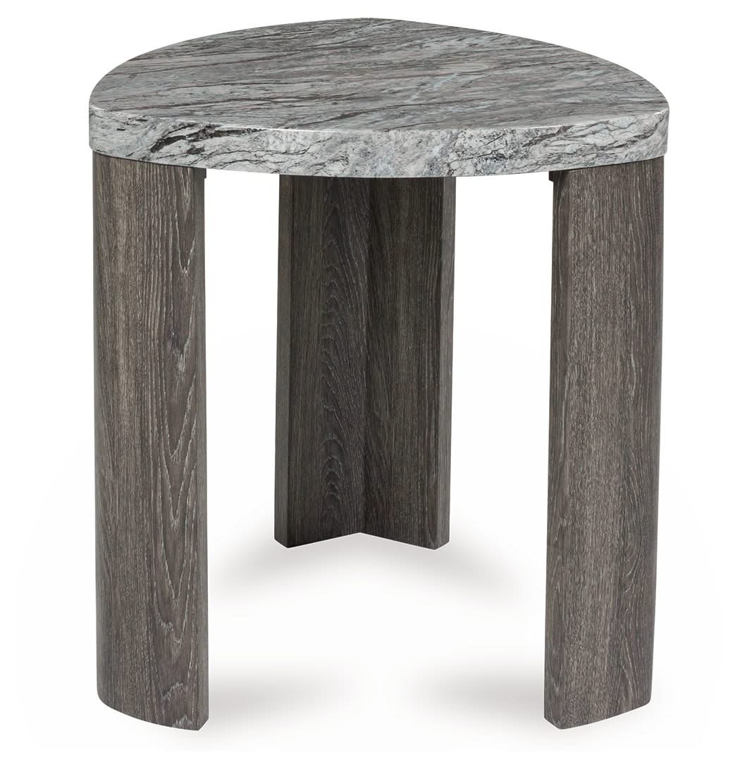 Surmour - Triangle End Table - Gray / Brown - Image 4
