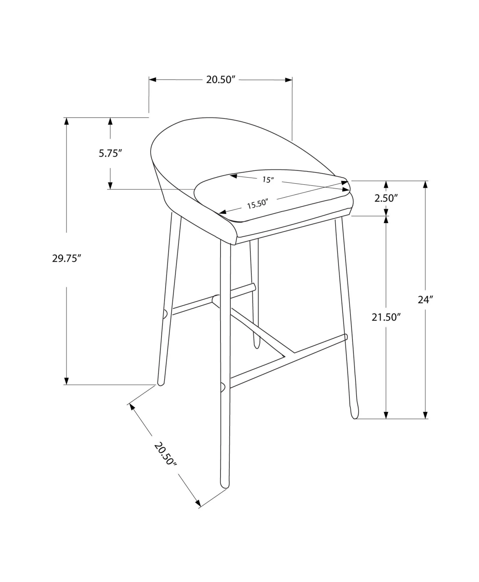 Swivel Stool Bar Height, Contemporary & Modern (Set of 2) - Image 6