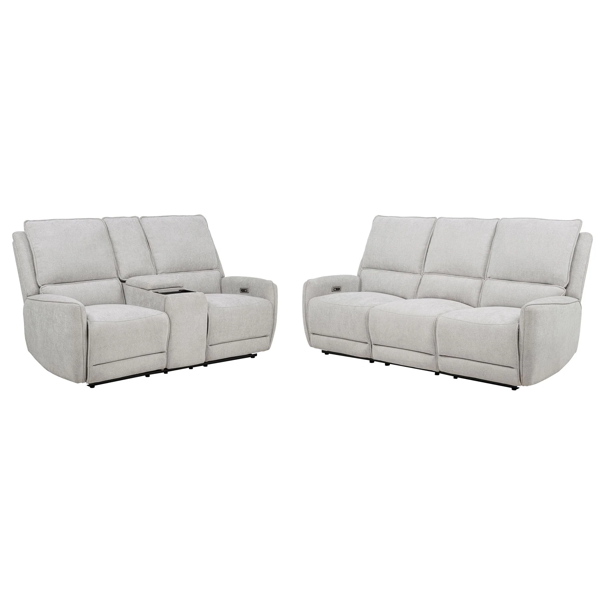 Sylmar 2-piece Chenille Power Reclining Sofa Set Dove Grey - Image 3