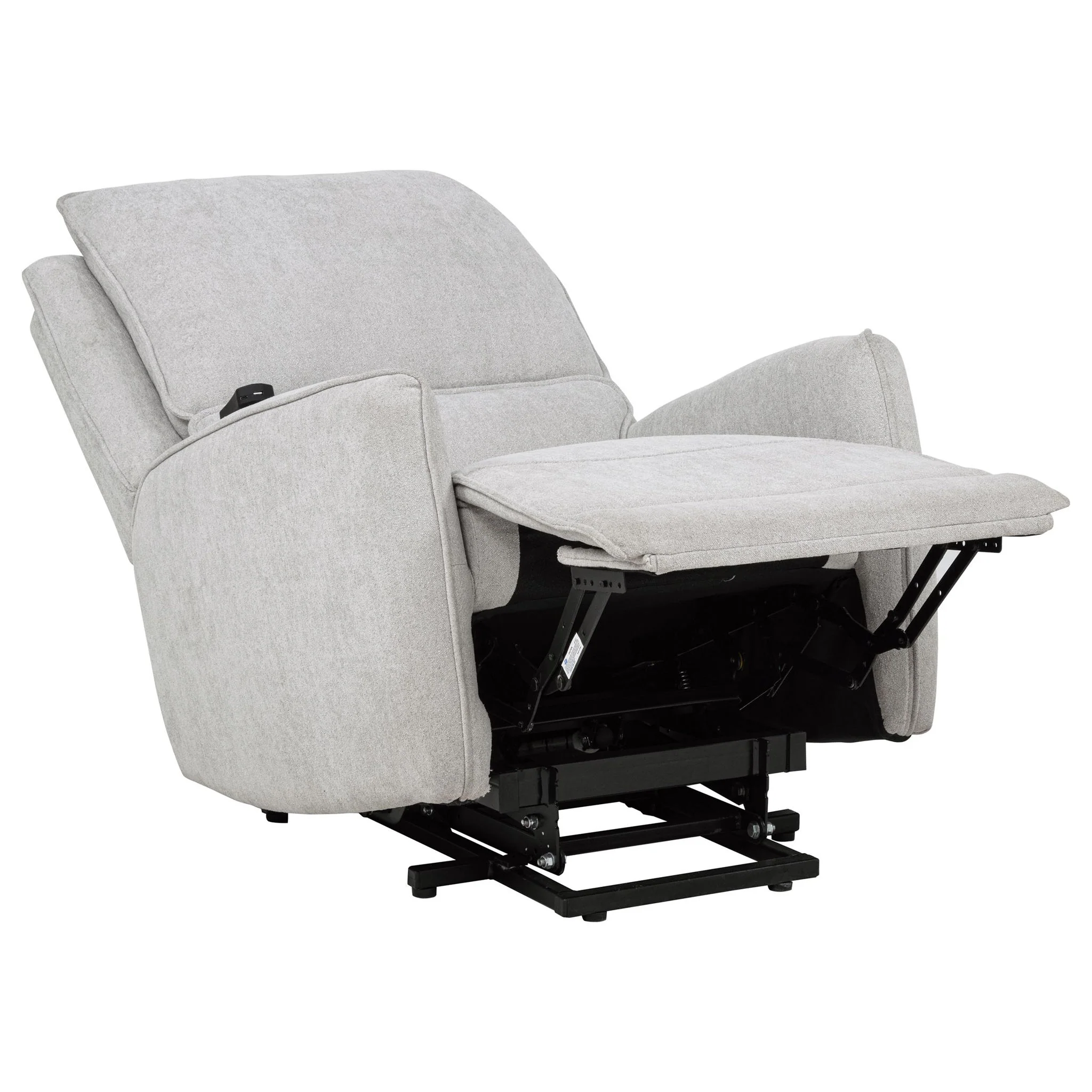 Sylmar Chenille Upholstered Dual Power Lift Recliner Dove Grey - Image 2