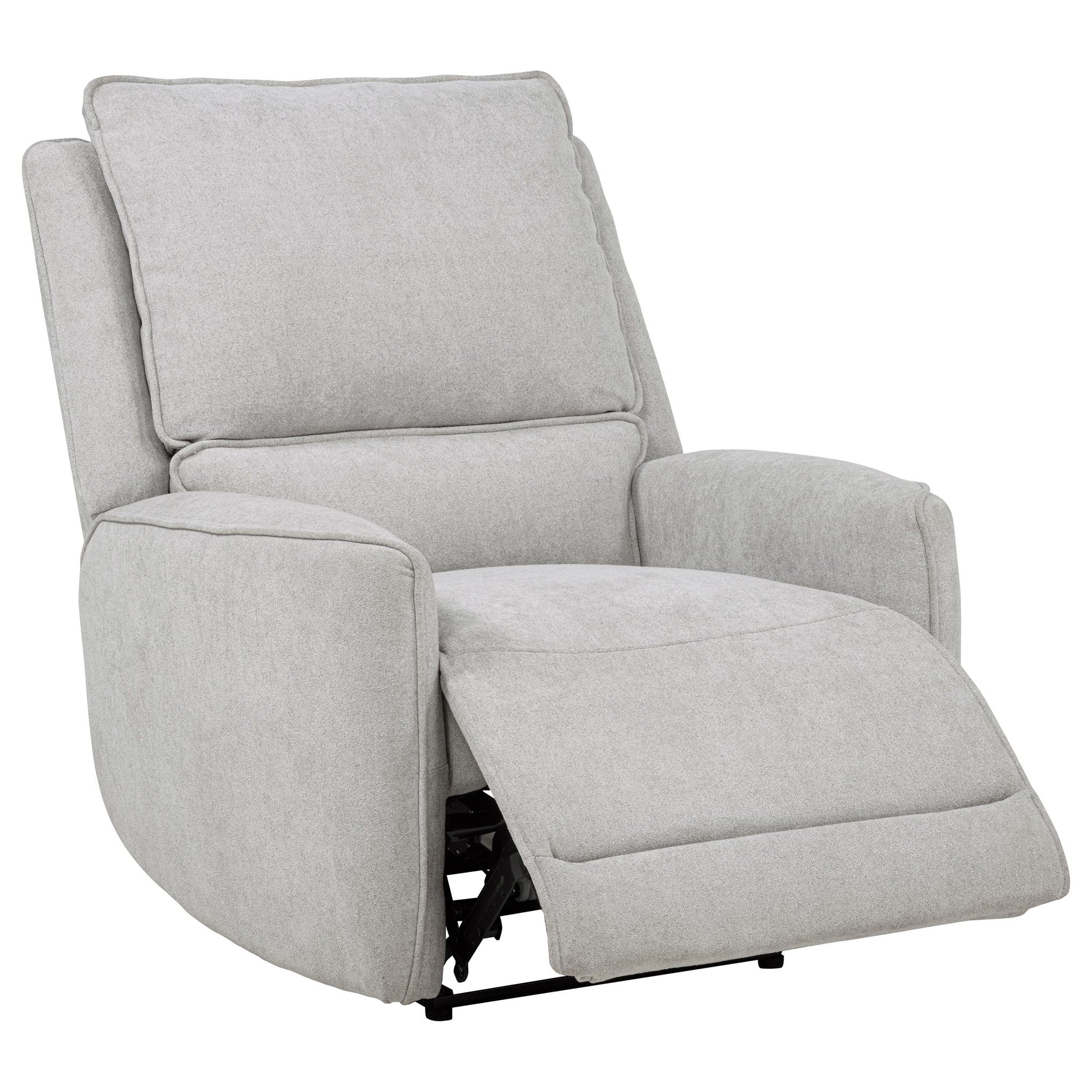 Sylmar Chenille Upholstered Power Recliner Dove Grey - Image 3