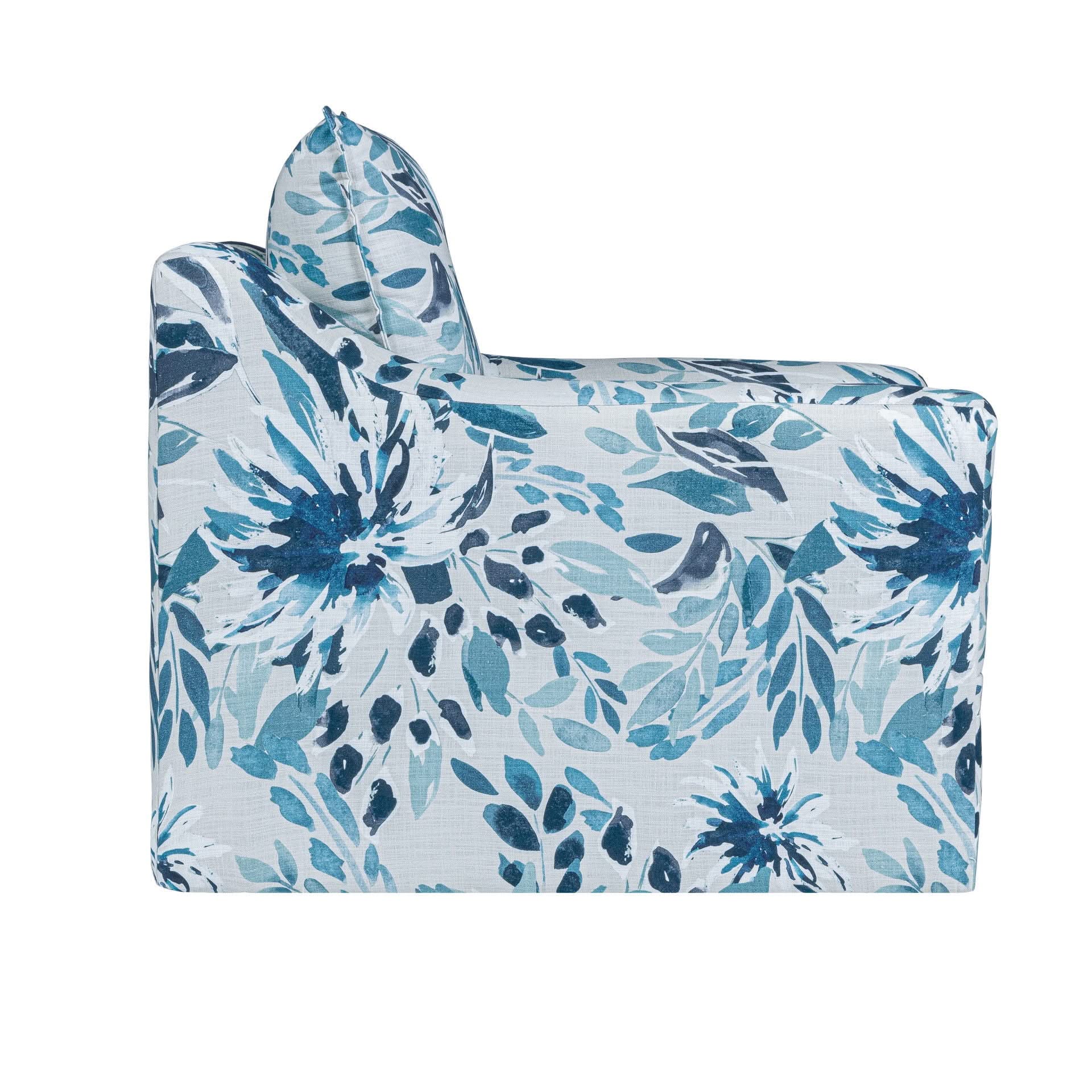 Sylvie - Swivel Chair - Blue / White - Image 4