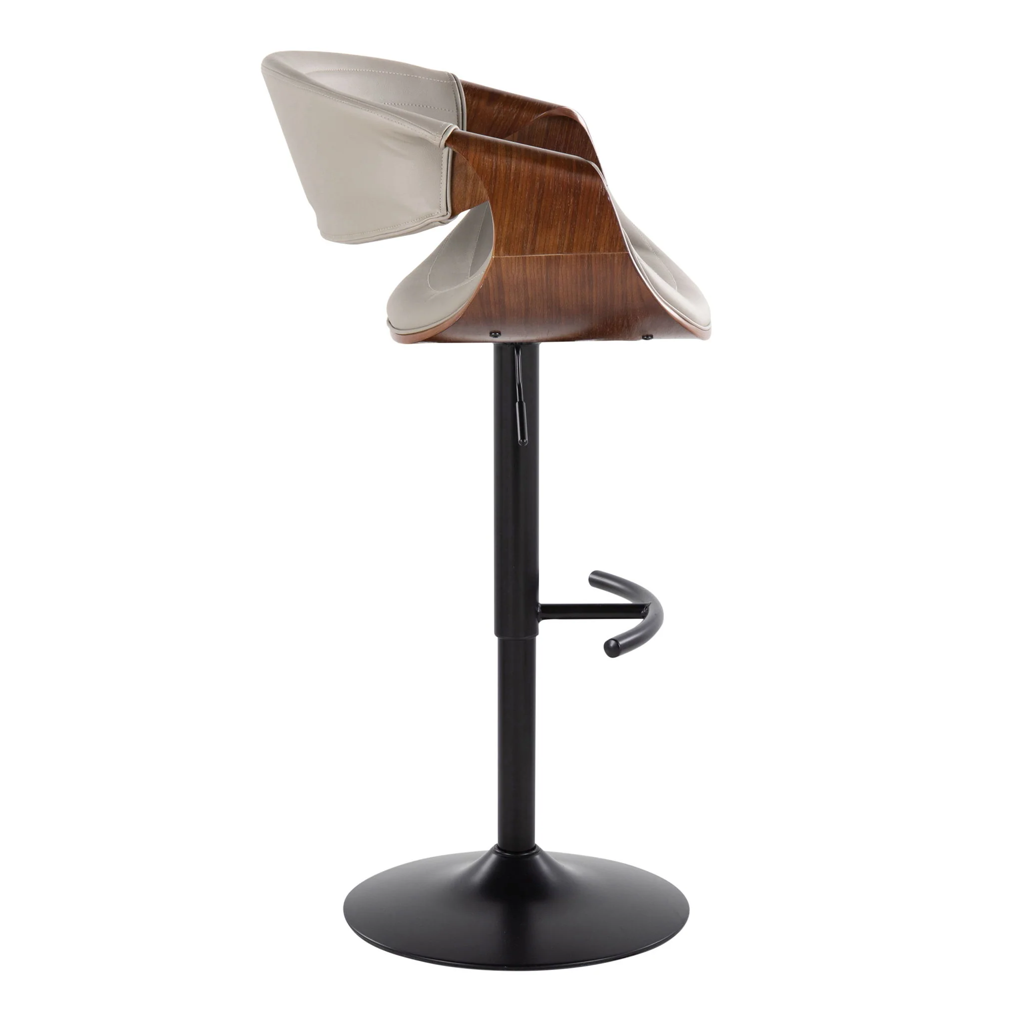 Symphony - Mid Century Modern Adjustable Barstool With Swivel With Rounded T Footrest (Set of 2) - Image 11