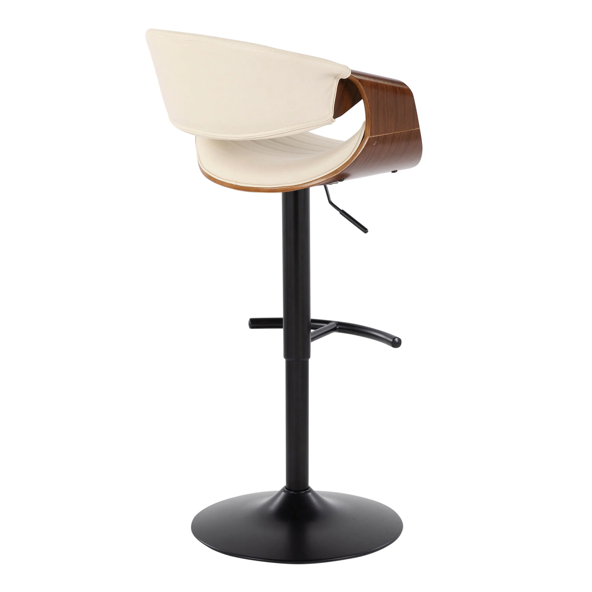 Symphony - Mid Century Modern Adjustable Barstool With Swivel With Rounded T Footrest (Set of 2) - Image 8