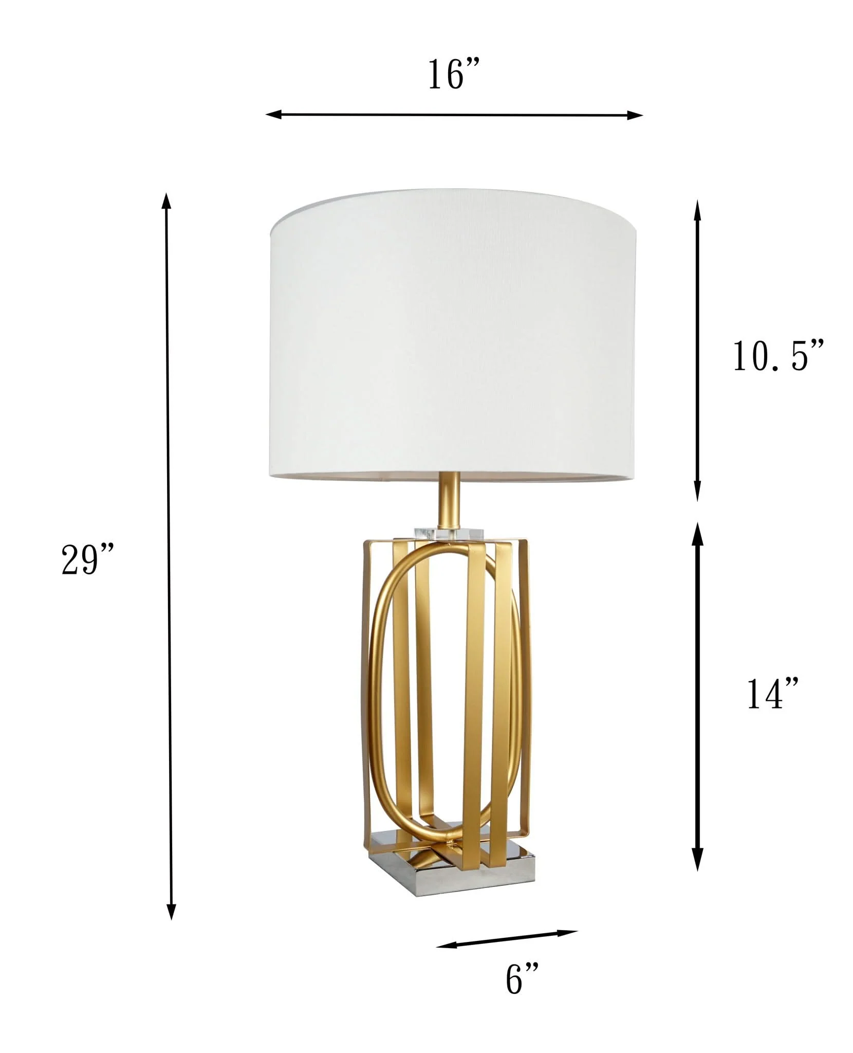 Table Lamp - Gold & White - Image 3