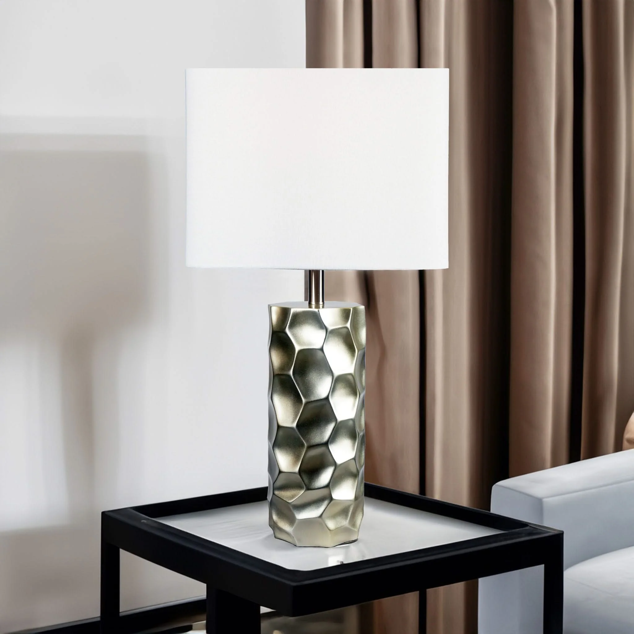 Table Lamp - Metallic And White - Image 2