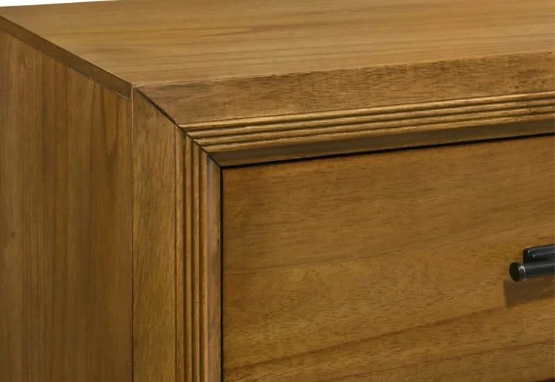 Talcott Honey Wood 5-Drawer Chest with Velvet-Lined Top Drawer - Image 4