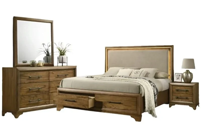 Talcott Honey Wood 6-Drawer Dresser with Velvet-Lined Top Drawers - Image 5